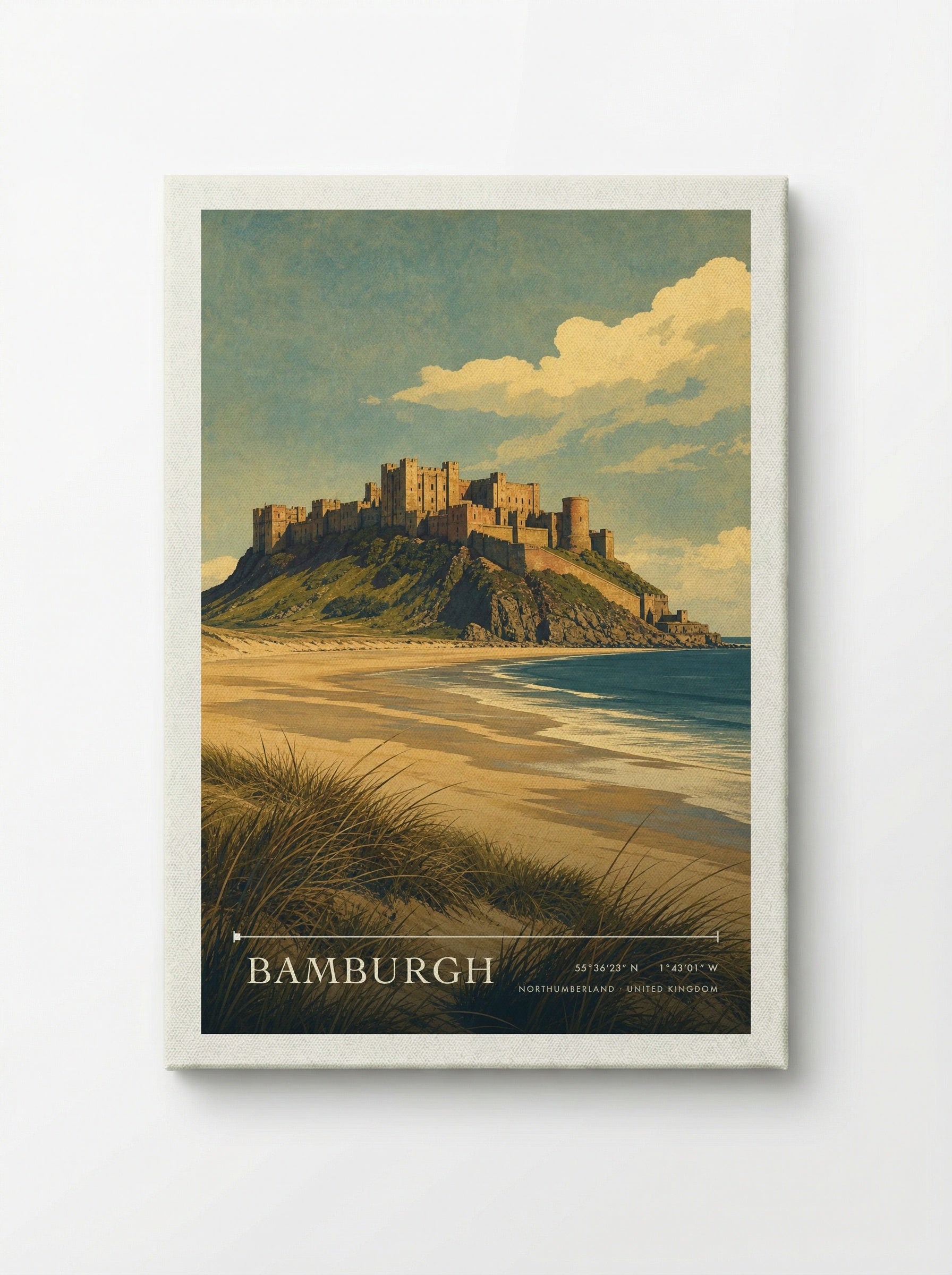 Bamburgh Northumberland United Kingdom Travel Poster - Canvas
