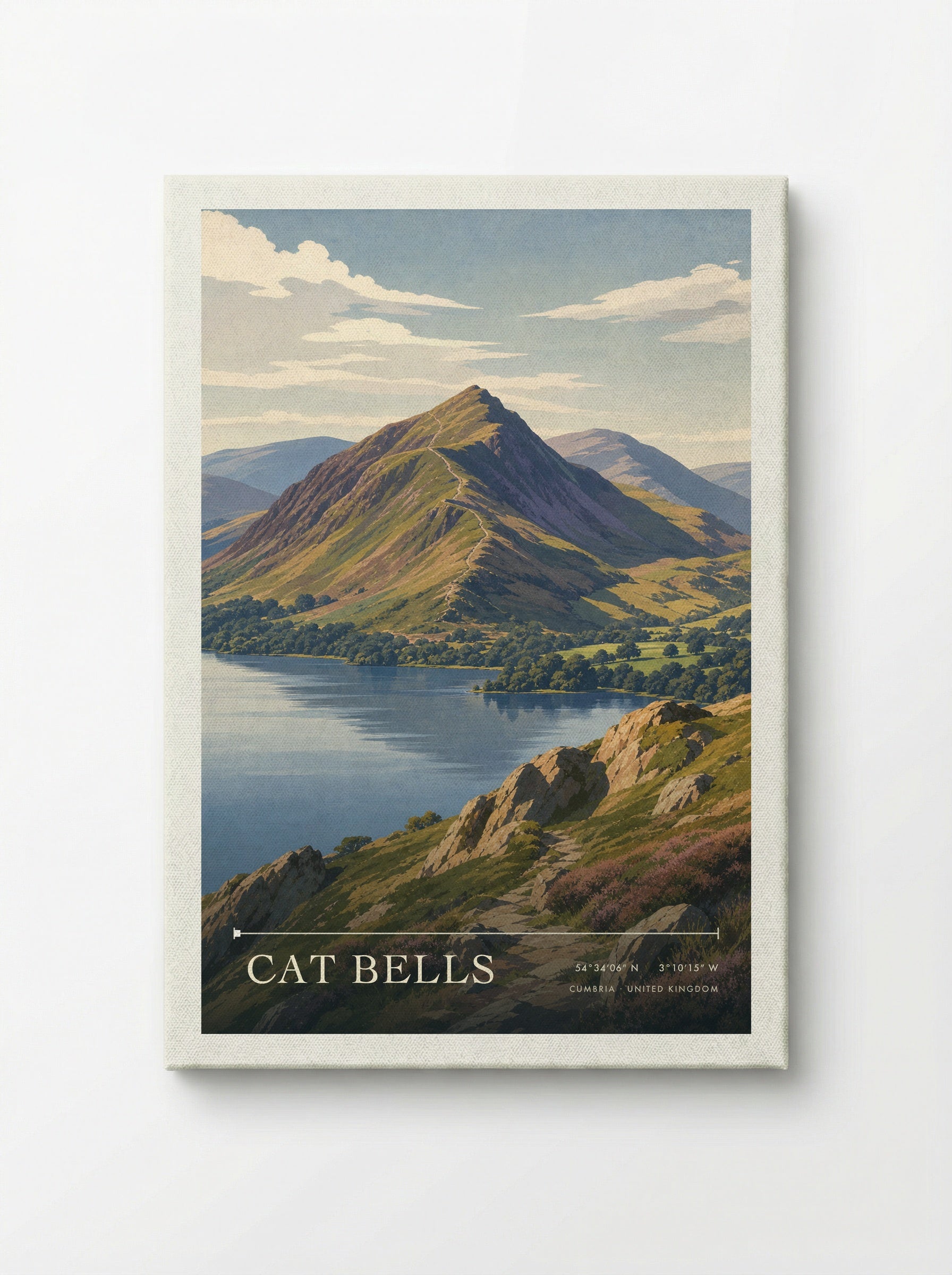 Cat Bells Cumbria United Kingdom Travel Poster - Canvas