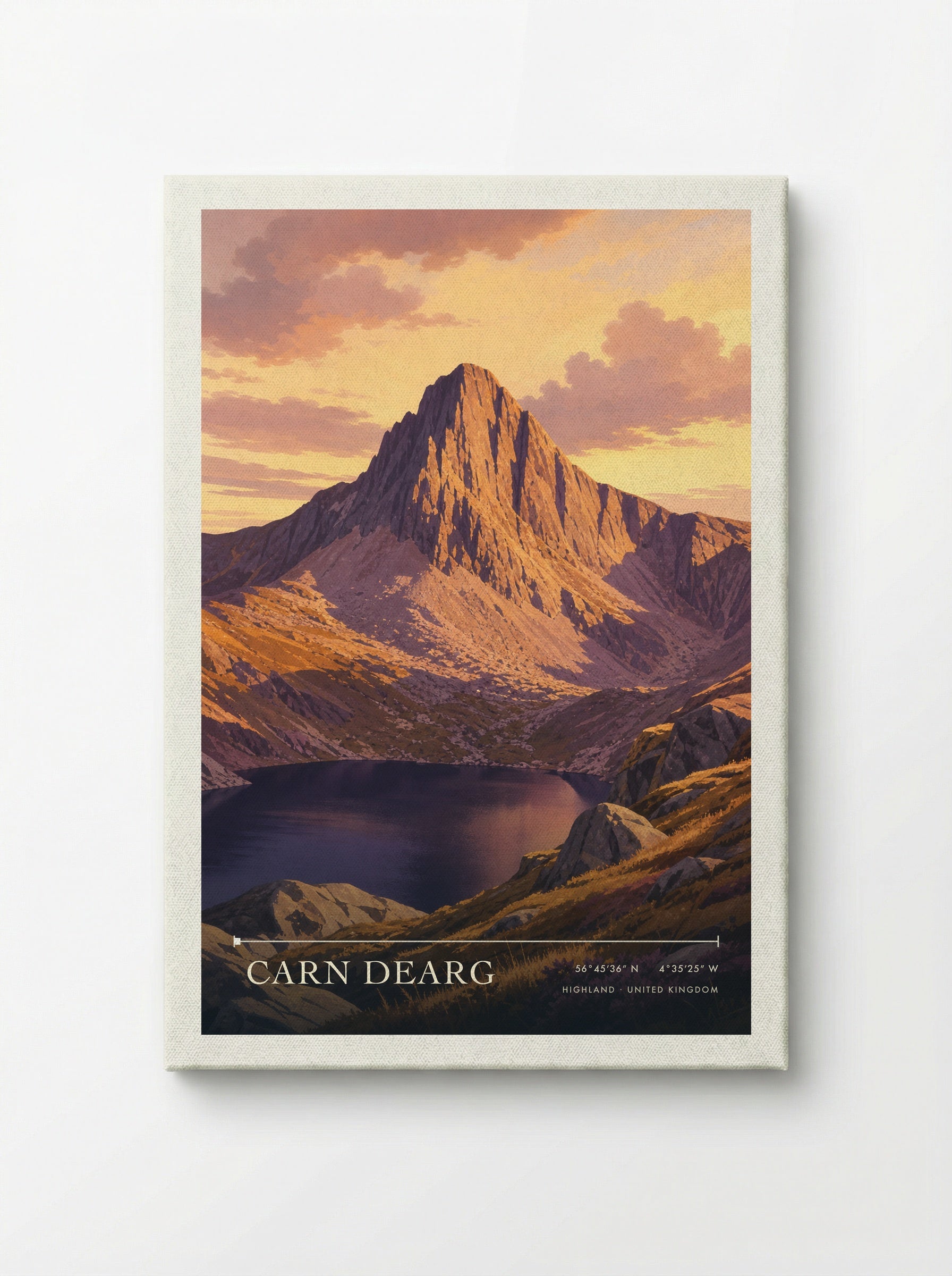 Carn Dearg Highland United Kingdom Travel Poster - Canvas