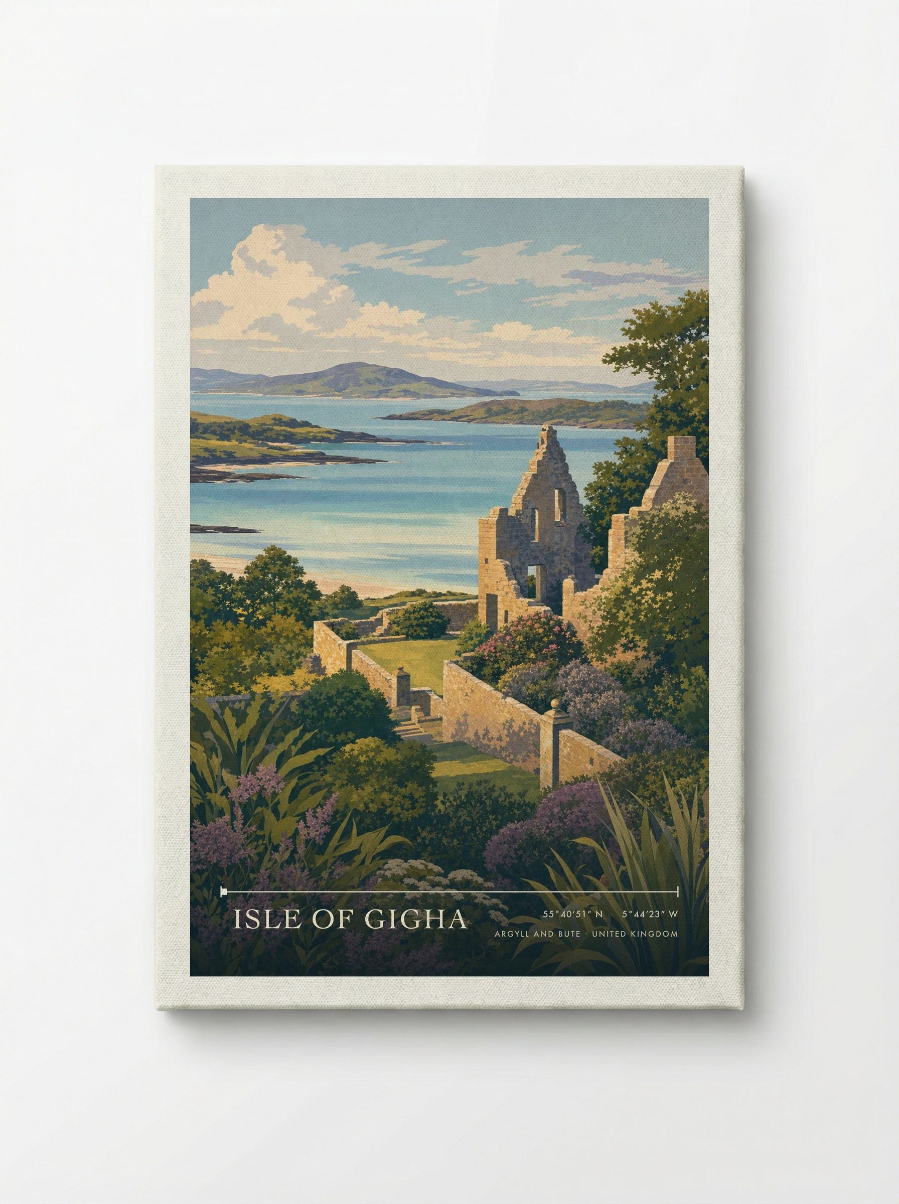 Isle of Gigha Argyll and Bute United Kingdom Travel Poster - Canvas