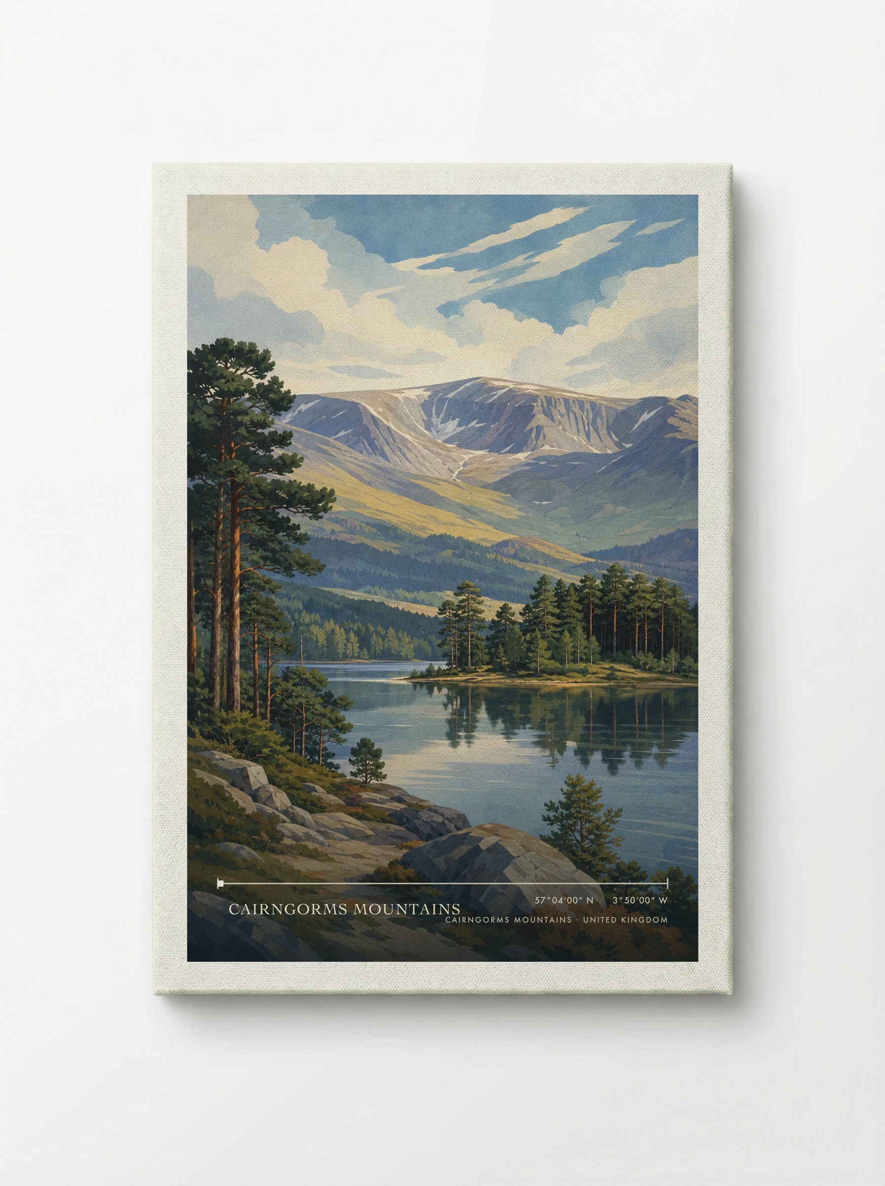 Cairngorms Mountains United Kingdom Travel Poster - Canvas