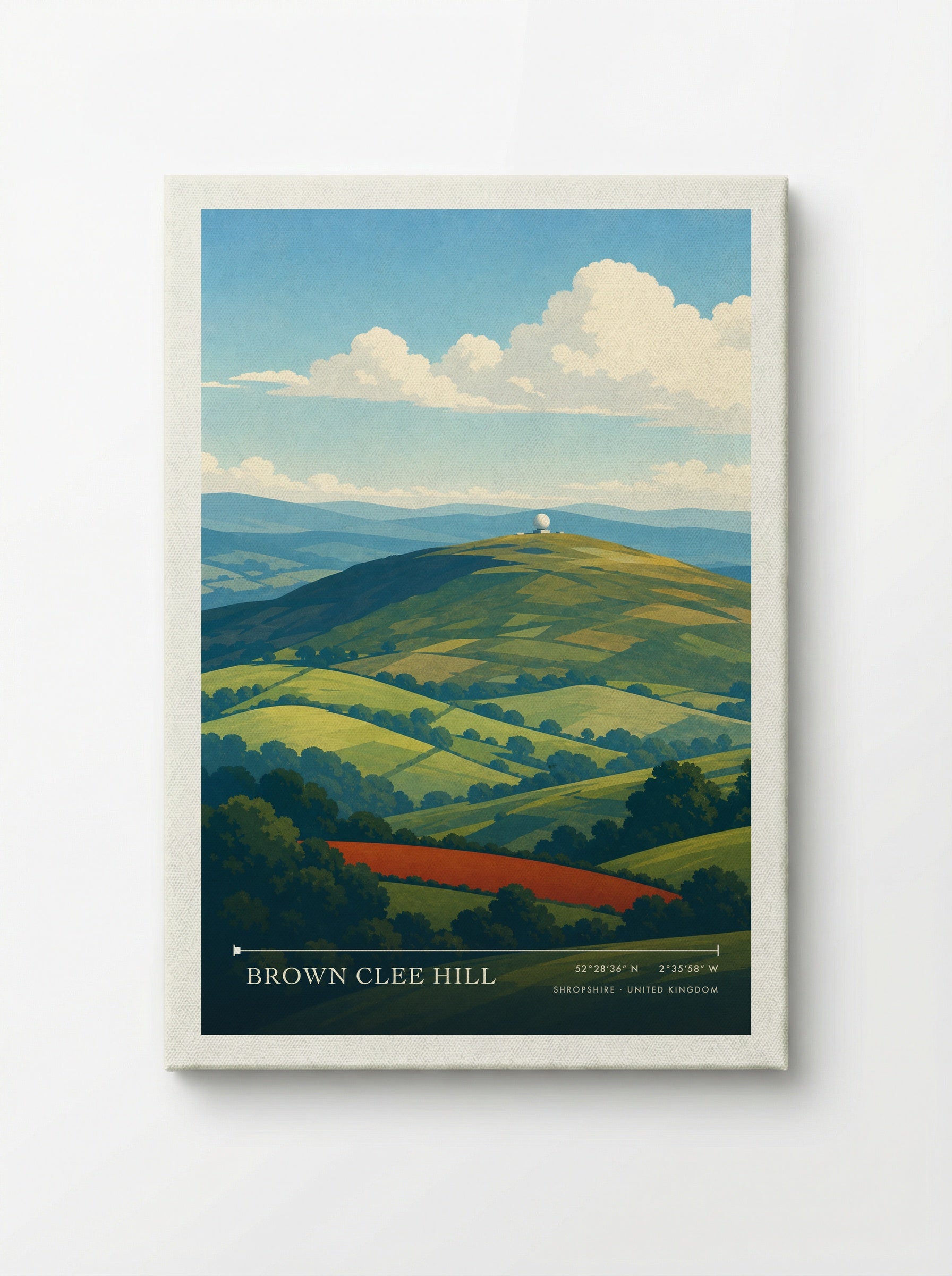 Brown Clee Hill Shropshire United Kingdom Travel Poster - Canvas