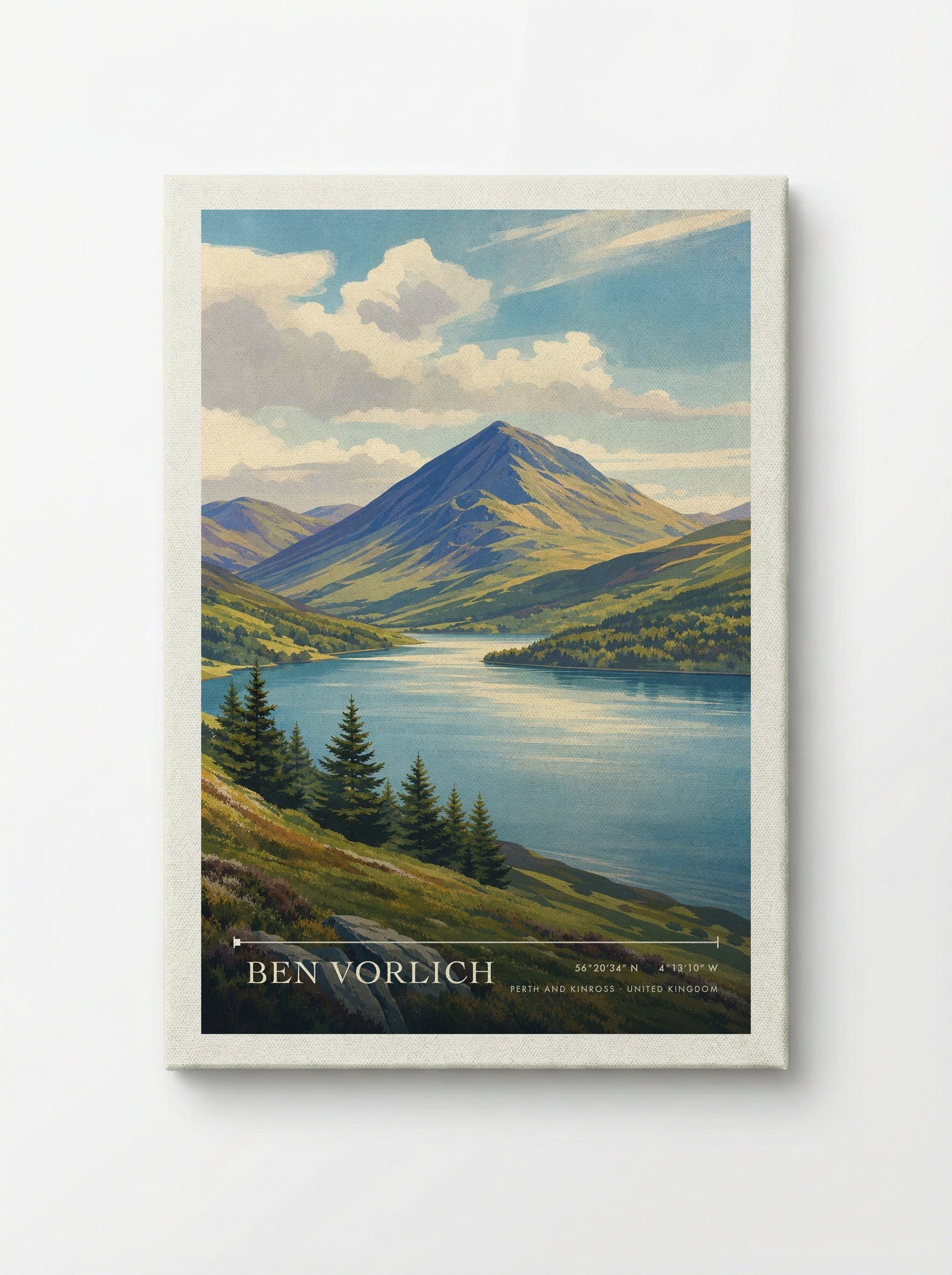 Ben Vorlich Perth and Kinross United Kingdom Travel Poster - Canvas