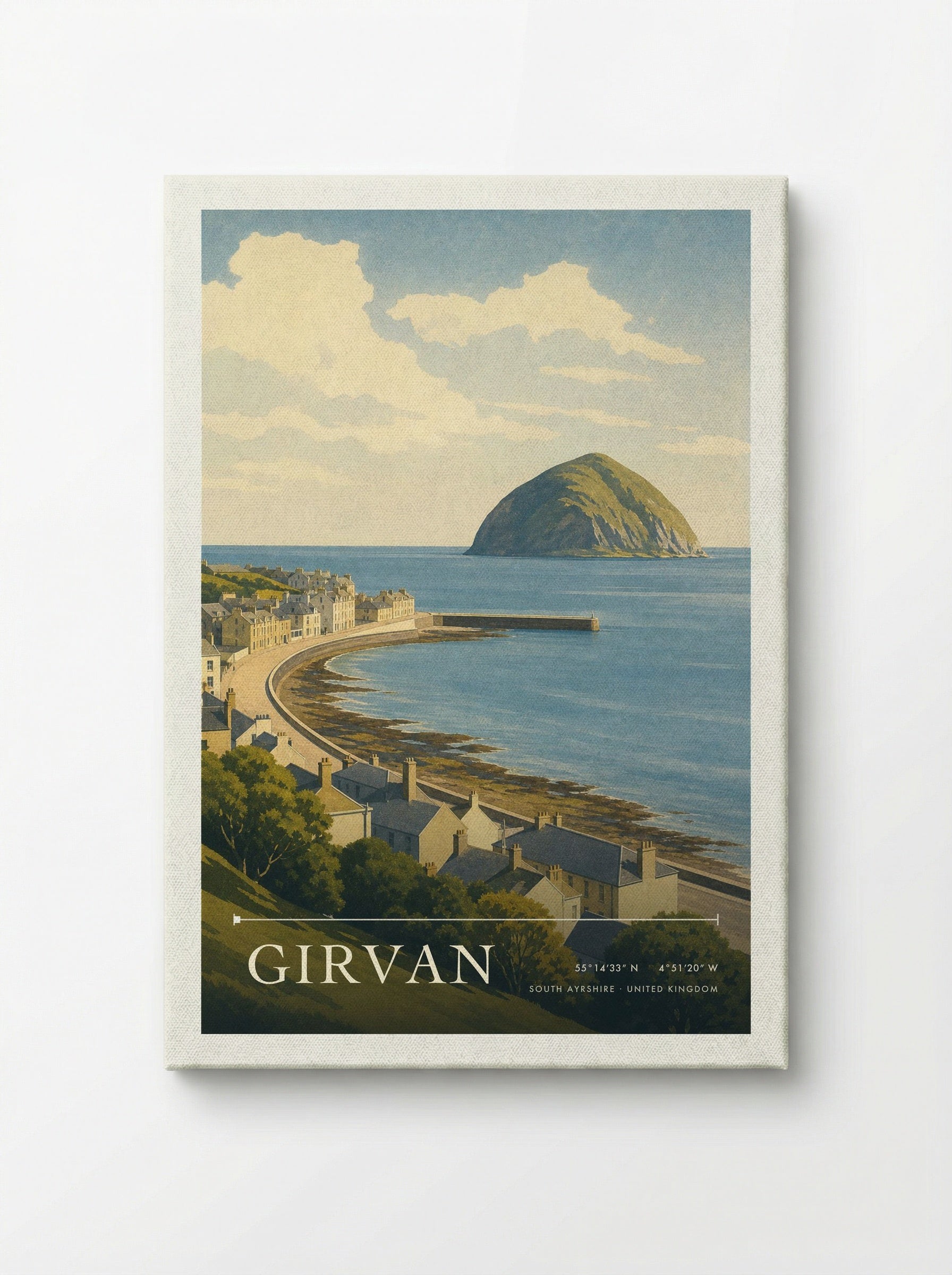 Girvan South Ayrshire United Kingdom Travel Poster - Canvas