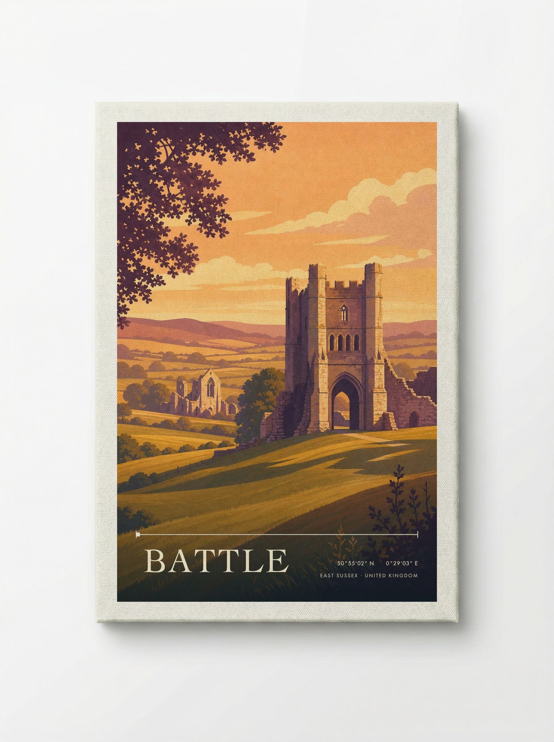 Battle East Sussex United Kingdom Travel Poster - Canvas