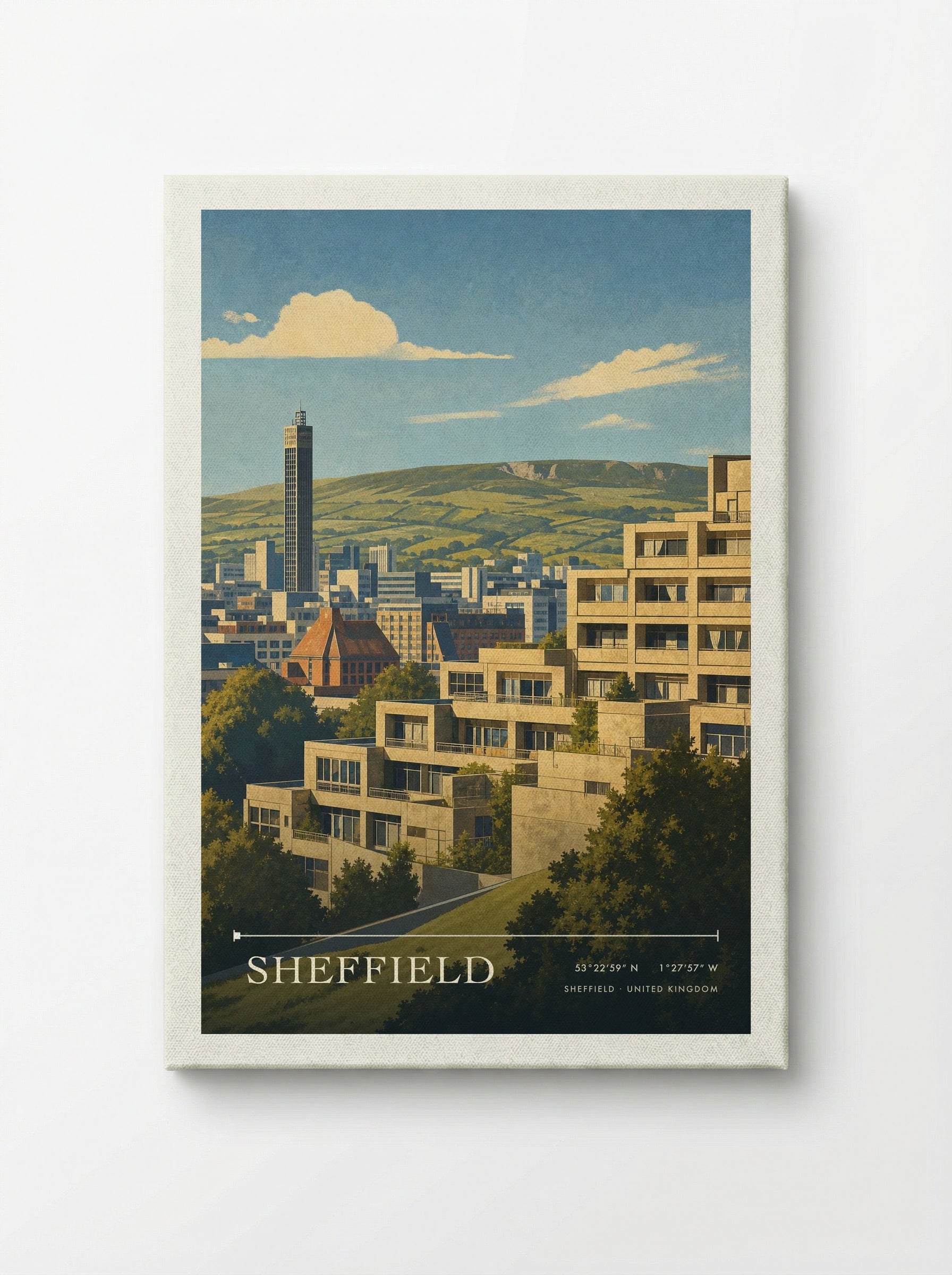 Sheffield United Kingdom Travel Poster - Canvas