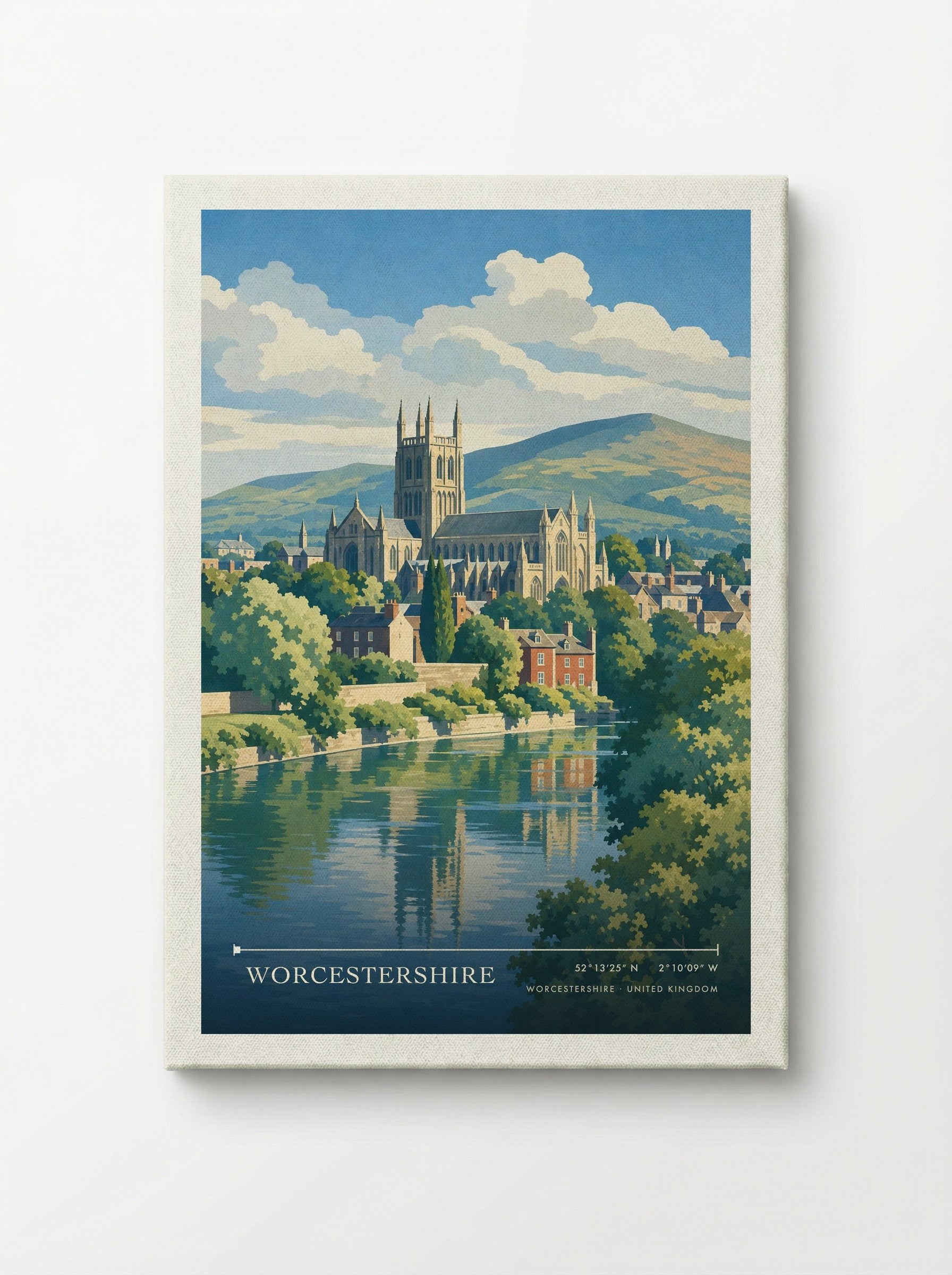 Worcestershire United Kingdom Travel Poster - Canvas