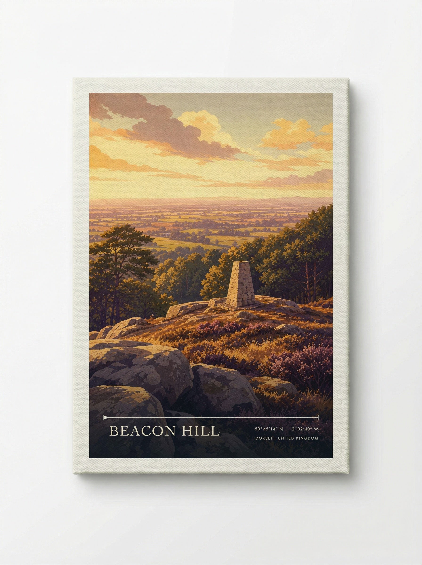 Beacon Hill Dorset United Kingdom Travel Poster - Canvas
