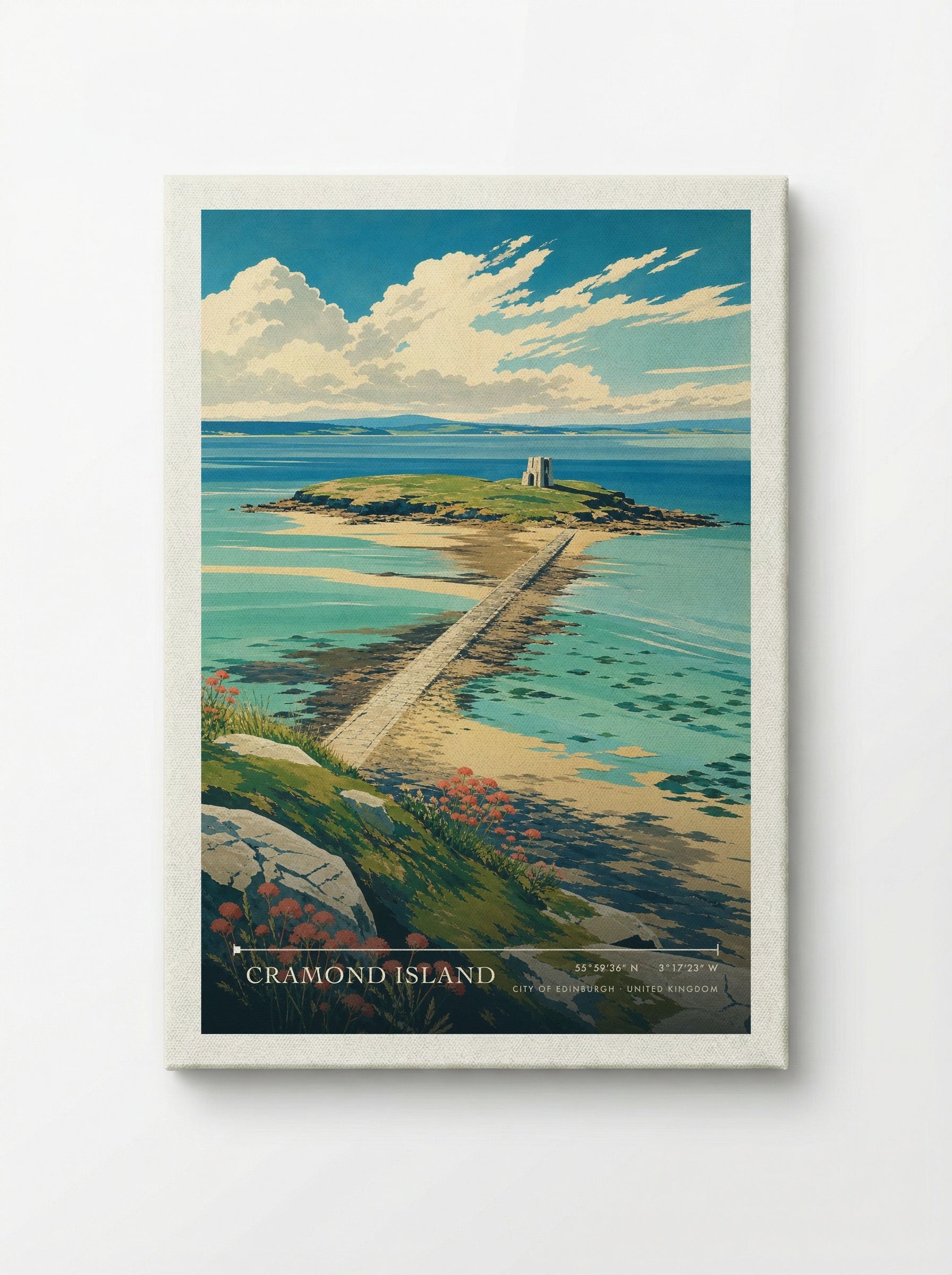 Cramond Island City of Edinburgh United Kingdom Travel Poster - Canvas