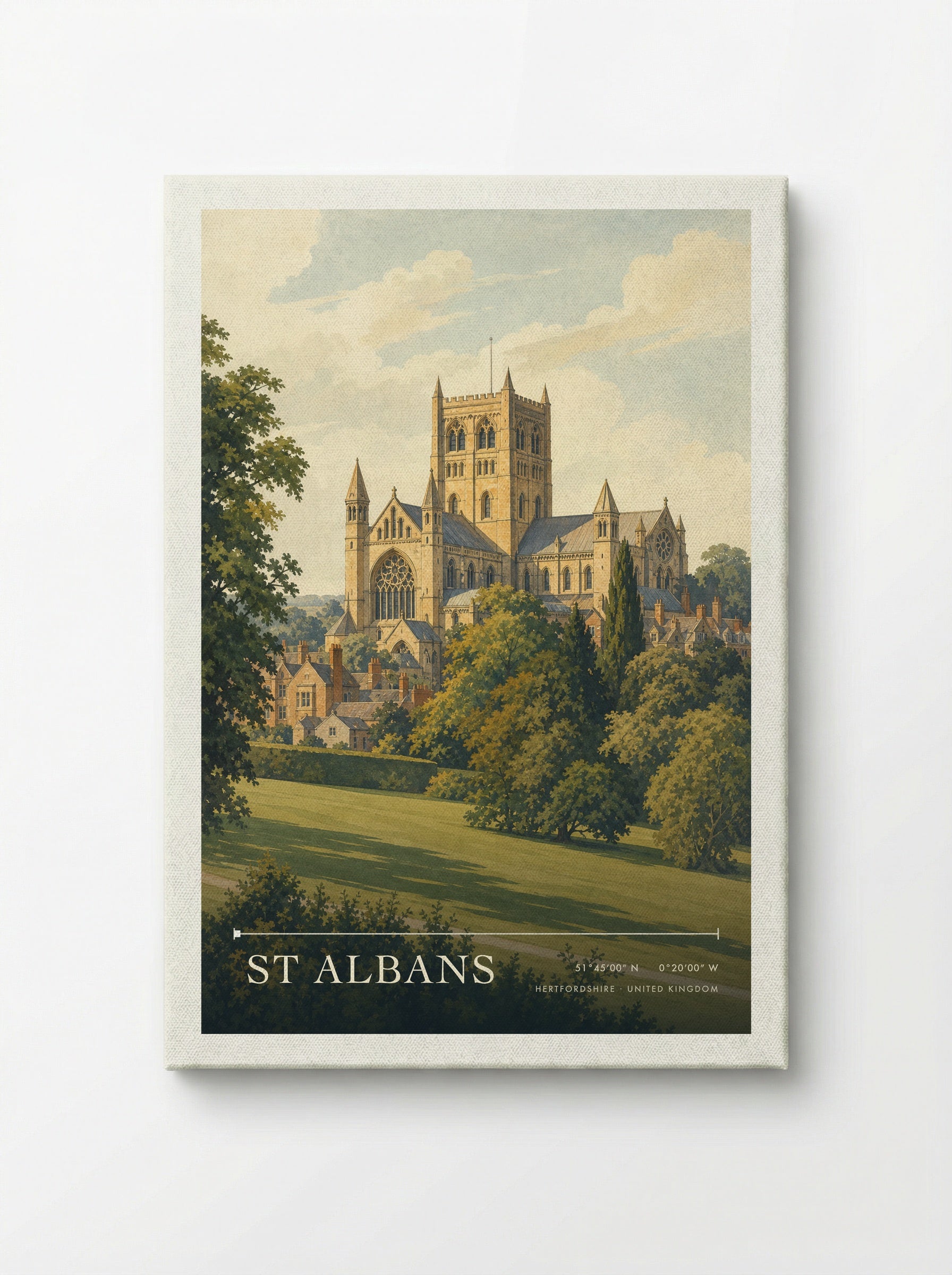 St Albans Hertfordshire United Kingdom Travel Poster - Canvas