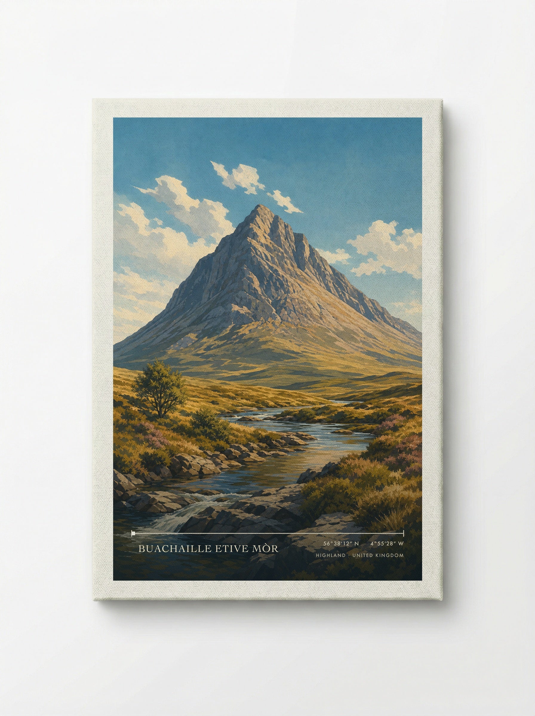 Buachaille Etive Mòr Highland United Kingdom Travel Poster - Canvas