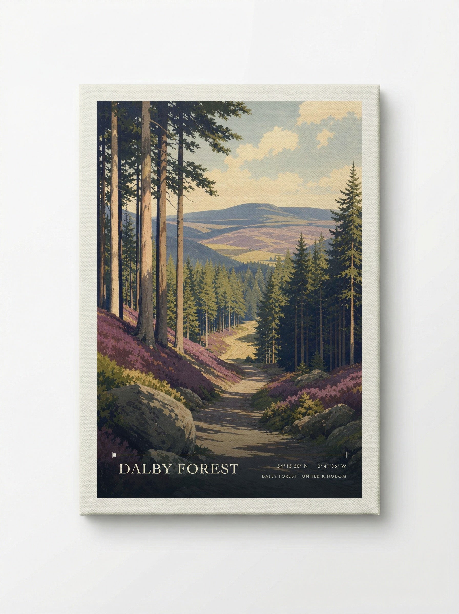 Dalby Forest United Kingdom Travel Poster - Canvas