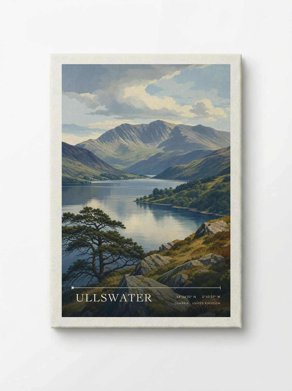 Ullswater Cumbria United Kingdom Travel Poster - Canvas