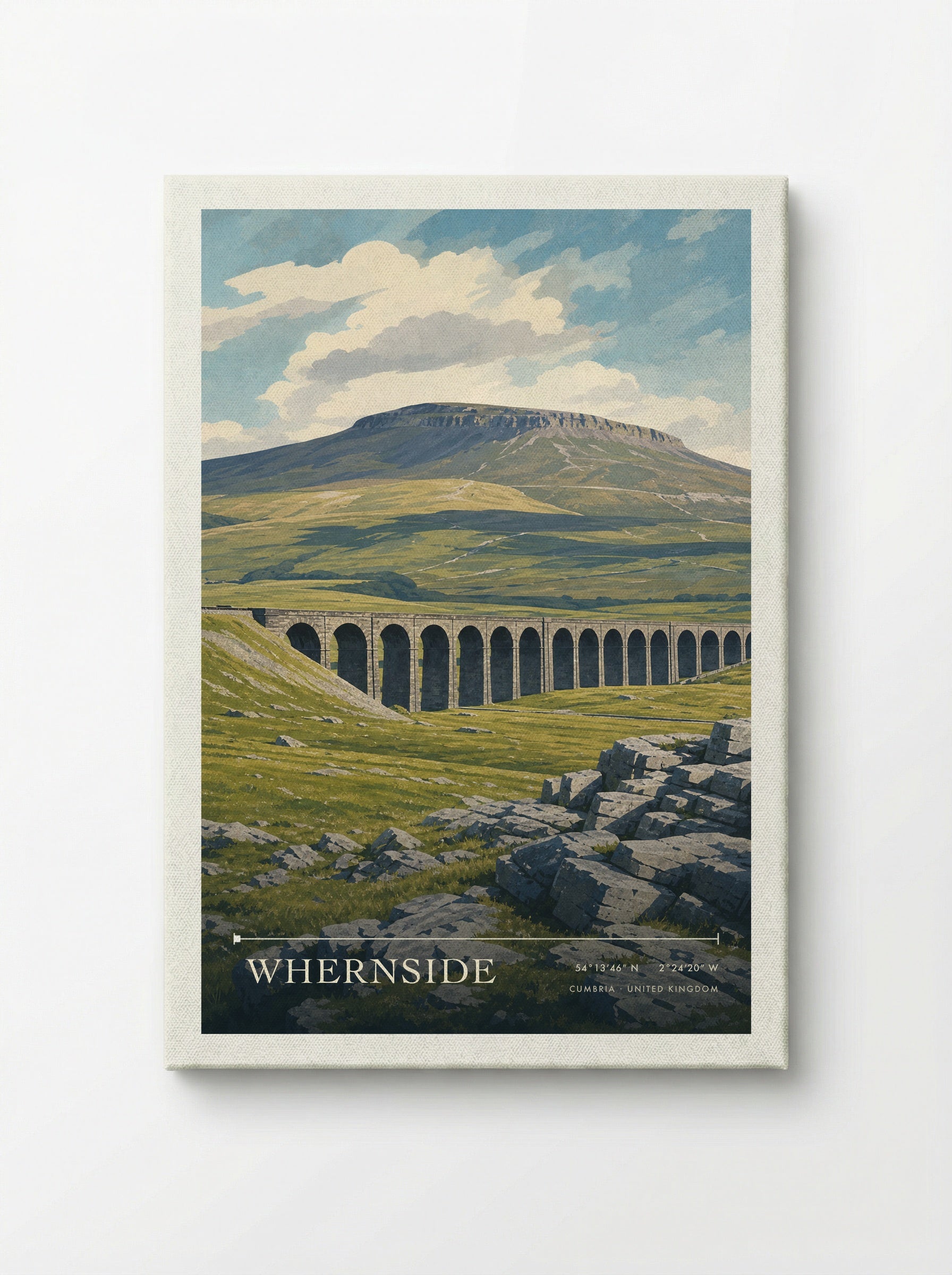 Whernside Cumbria United Kingdom Travel Poster - Canvas