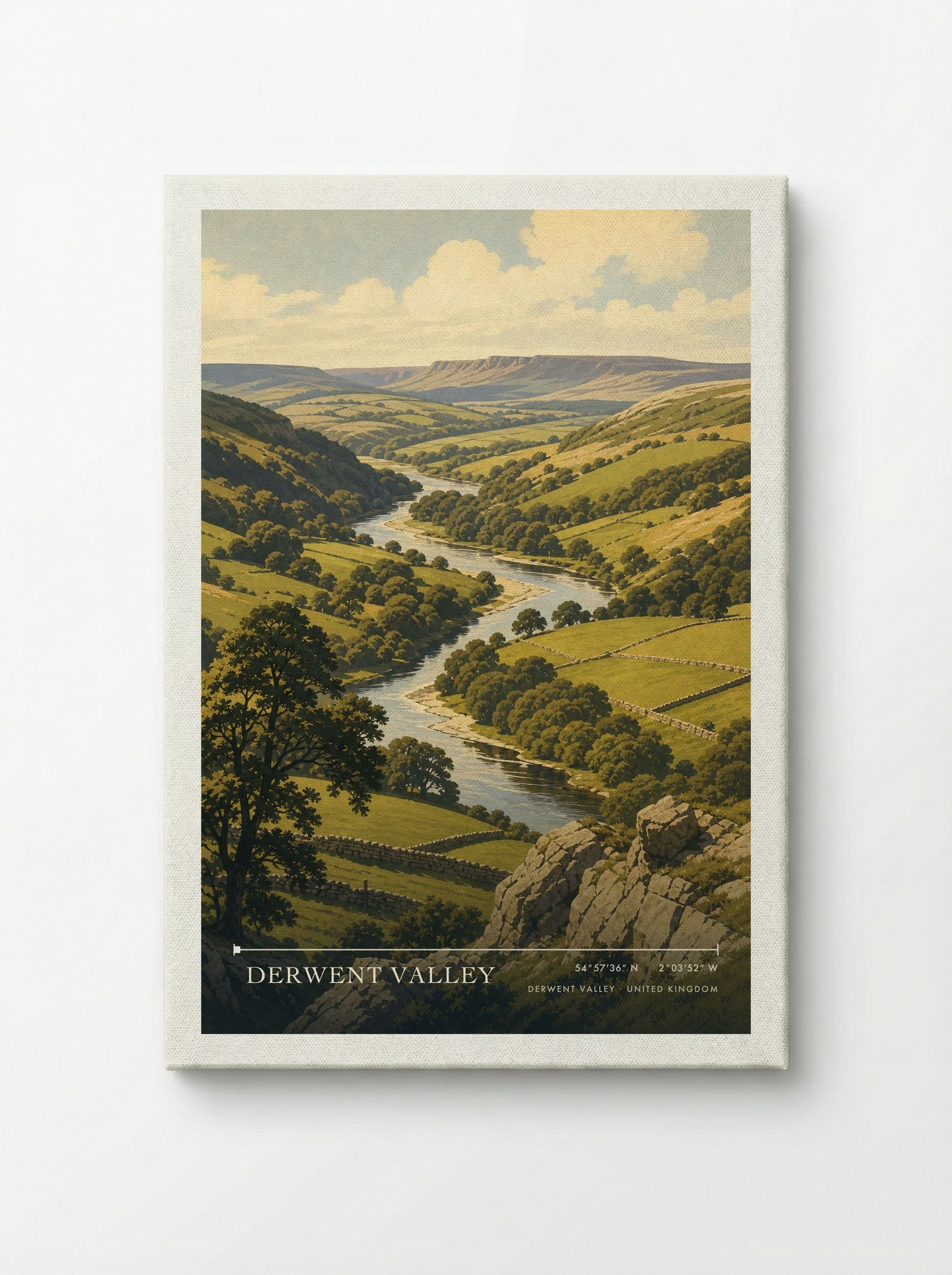 Derwent Valley United Kingdom Travel Poster - Canvas