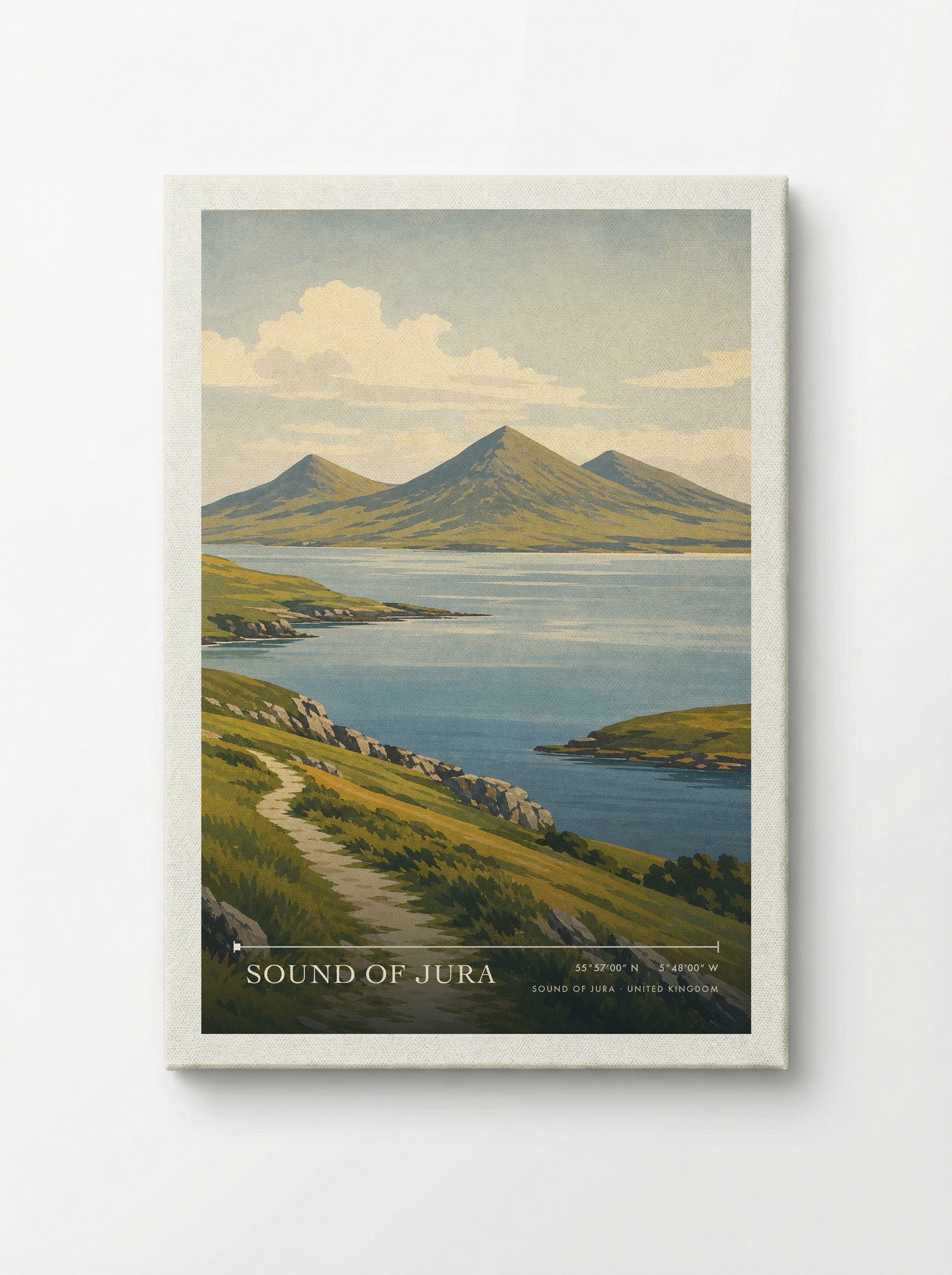 Sound of Jura United Kingdom Travel Poster - Canvas