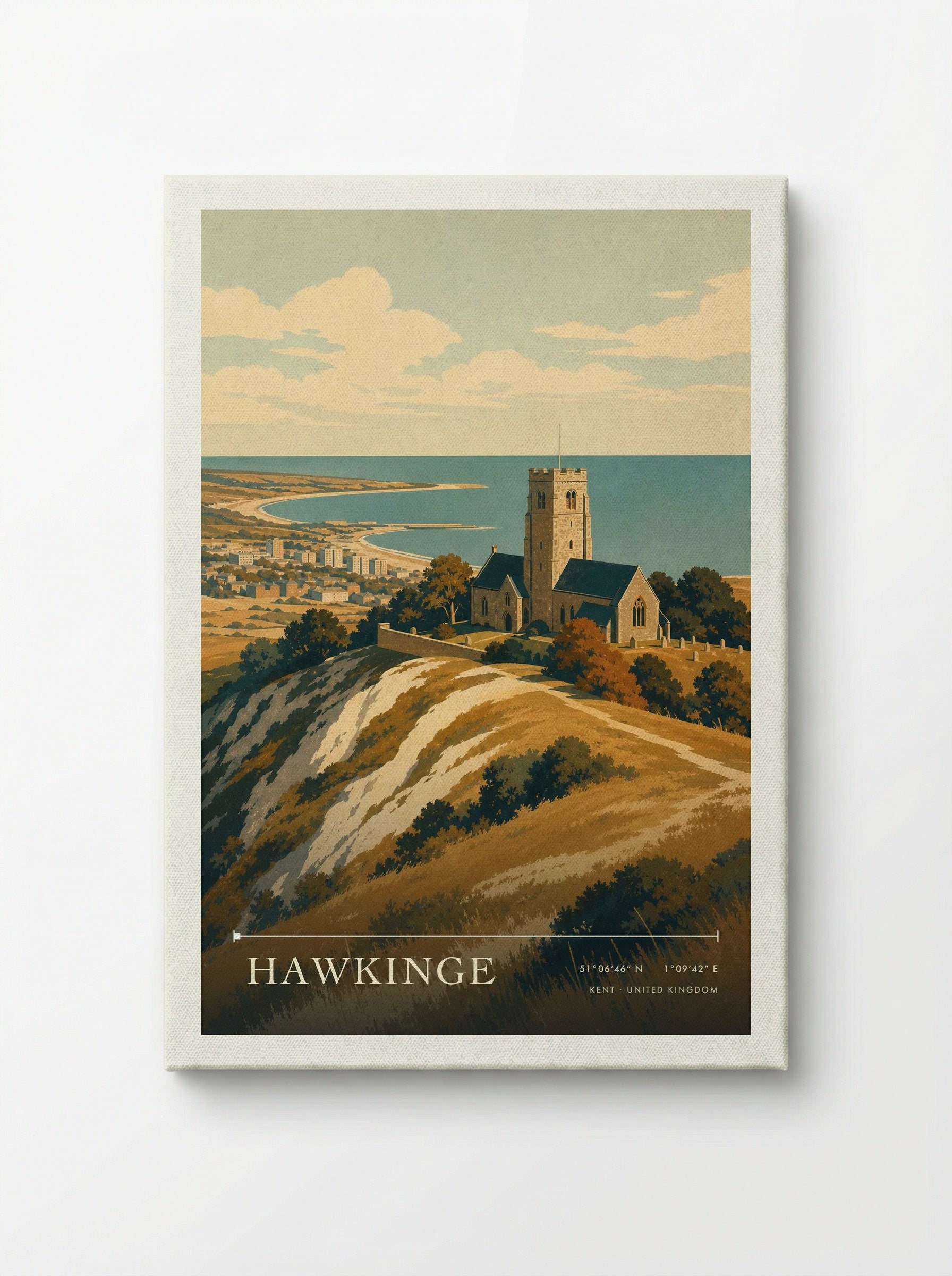 Hawkinge Kent United Kingdom Travel Poster - Canvas