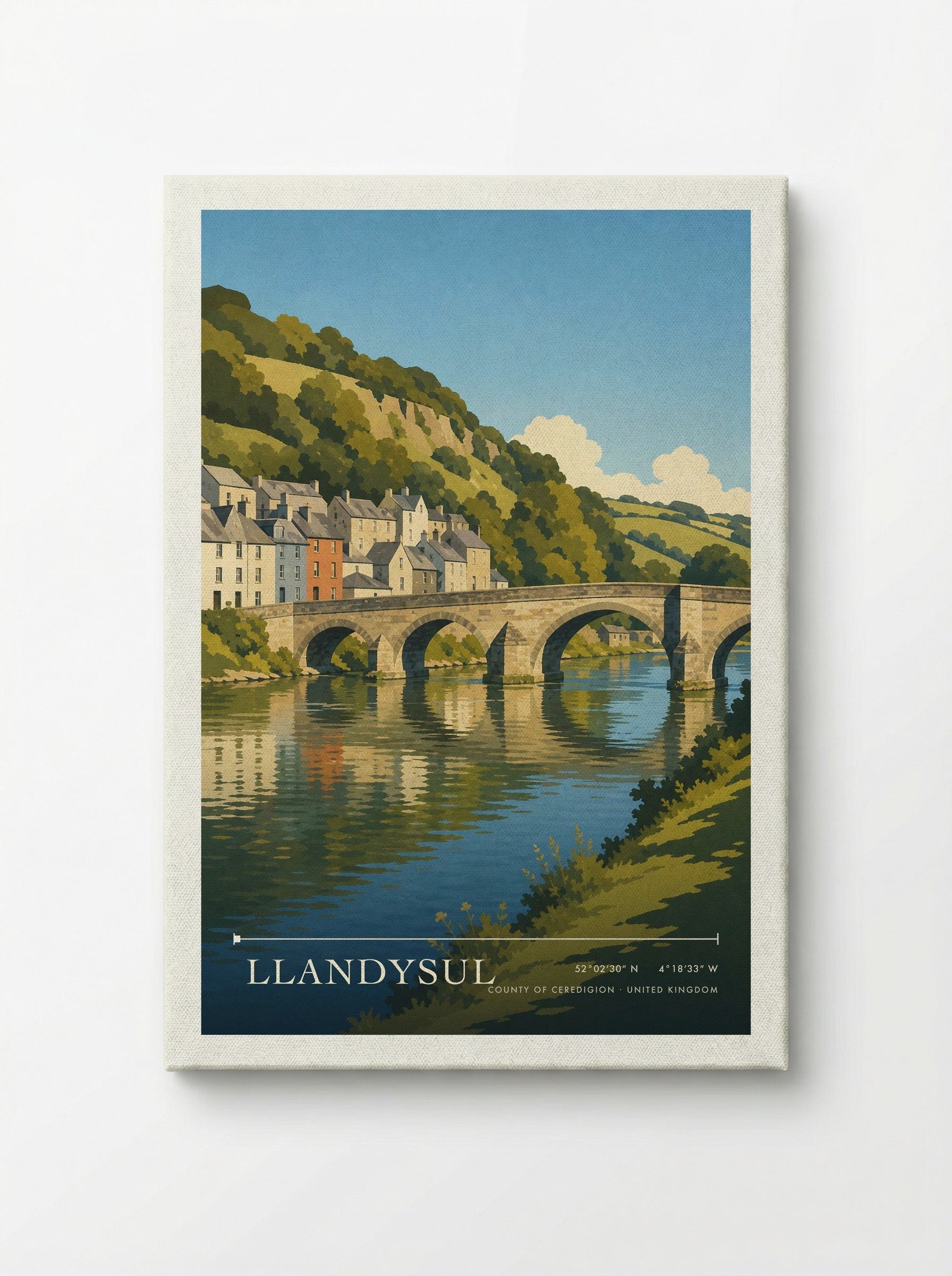 Llandysul County of Ceredigion United Kingdom Travel Poster - Canvas