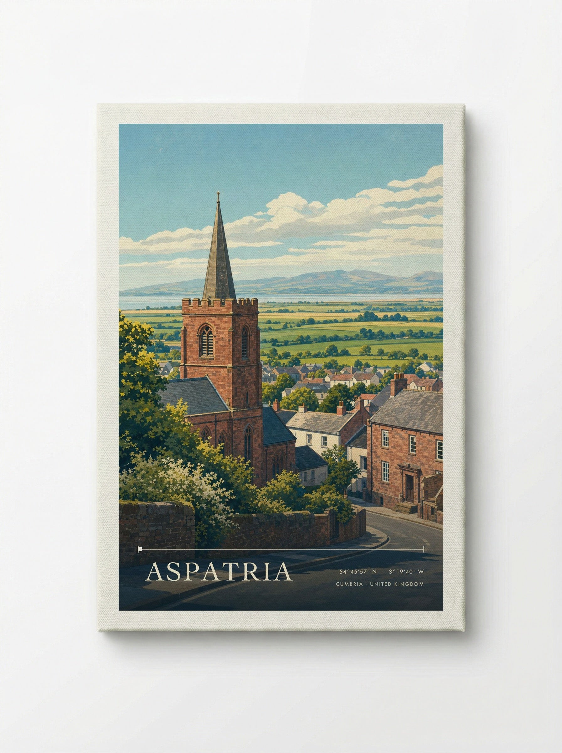 Aspatria Cumbria United Kingdom Travel Poster - Canvas