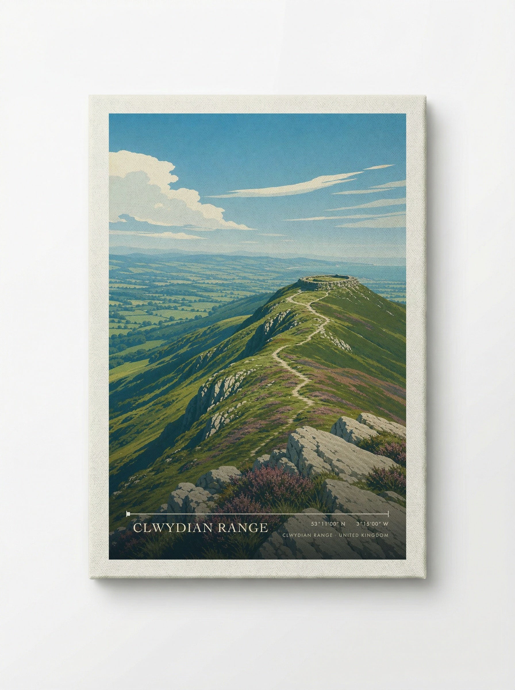 Clwydian Range United Kingdom Travel Poster - Canvas