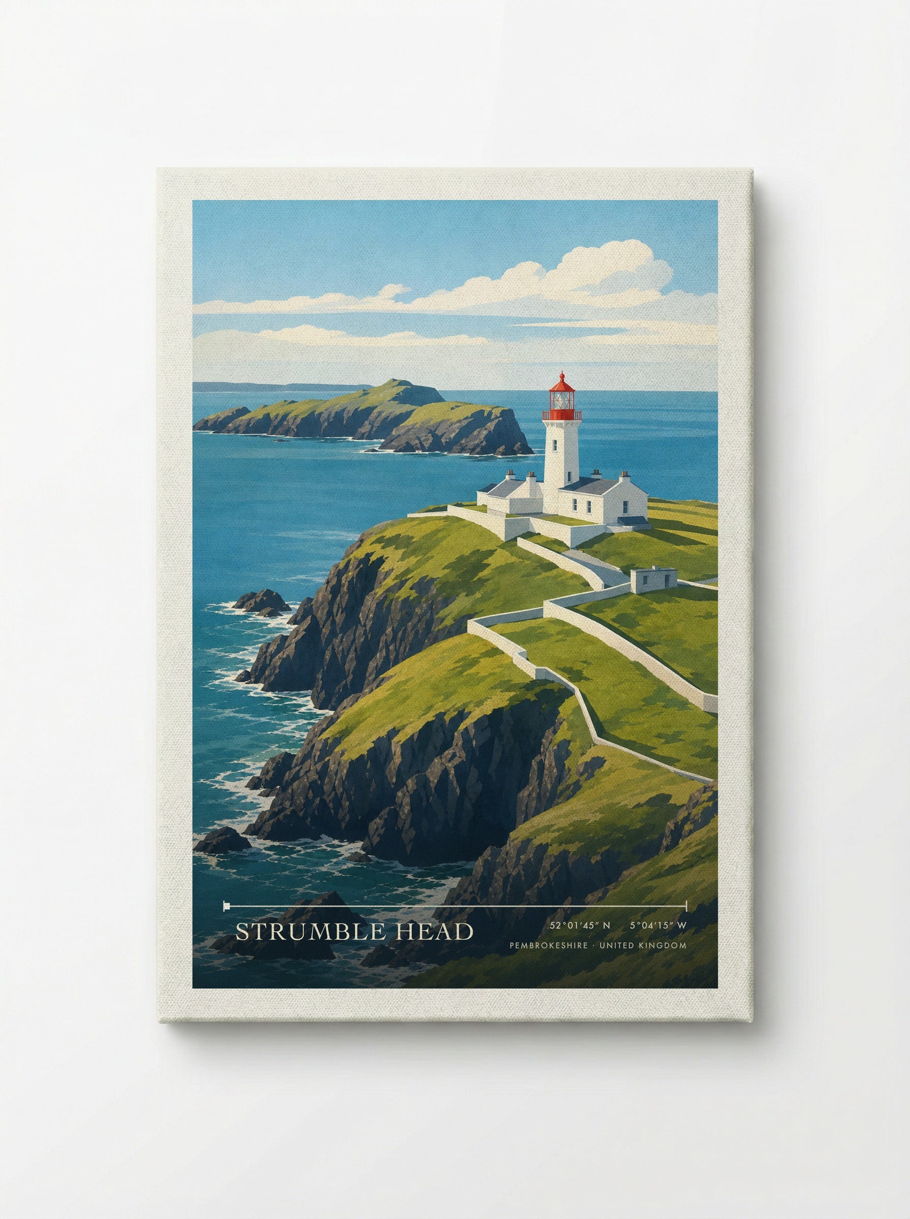 Strumble Head Pembrokeshire United Kingdom Travel Poster - Canvas