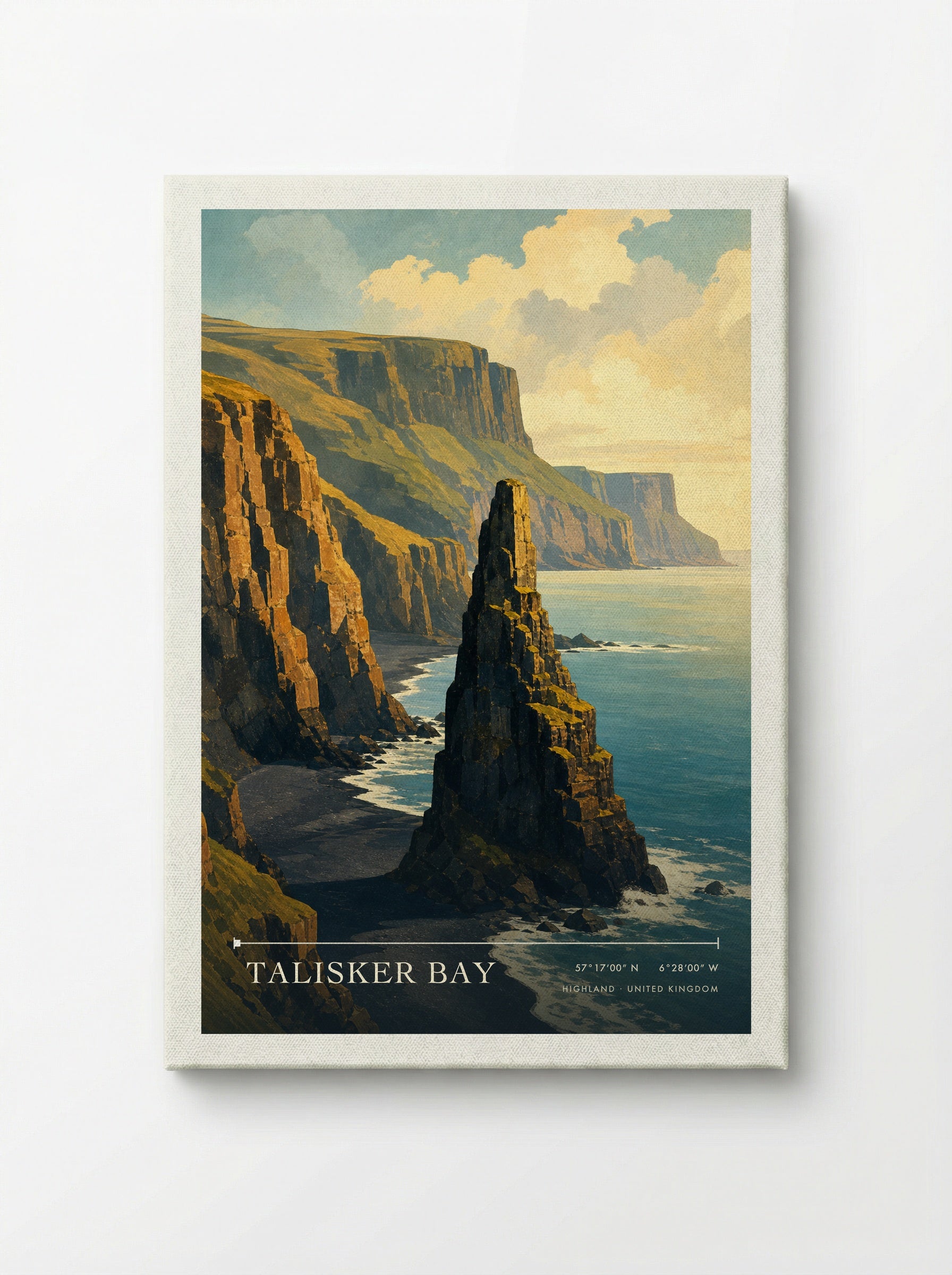 Talisker Bay Highland United Kingdom Travel Poster - Canvas