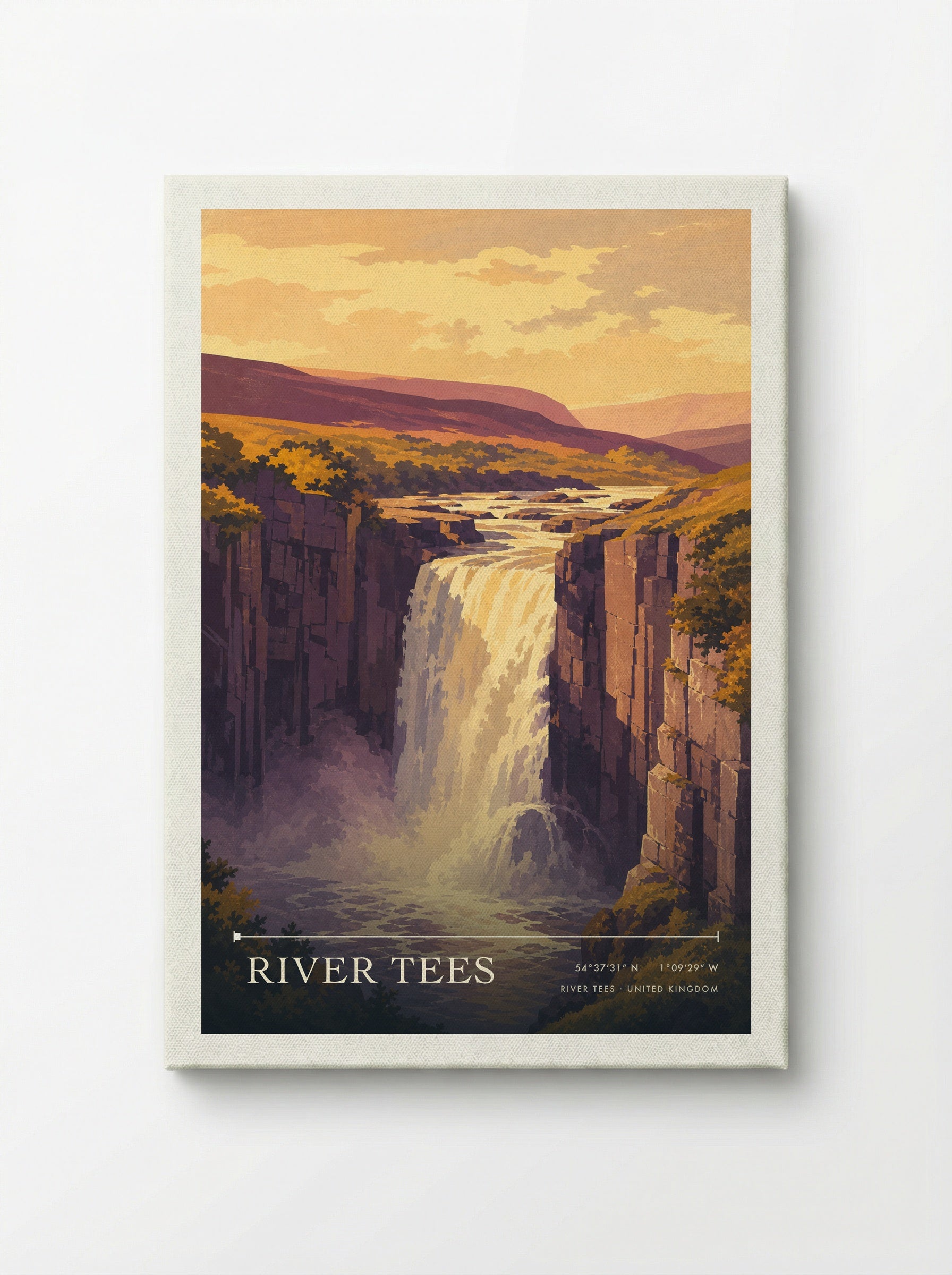 River Tees United Kingdom Travel Poster - Canvas