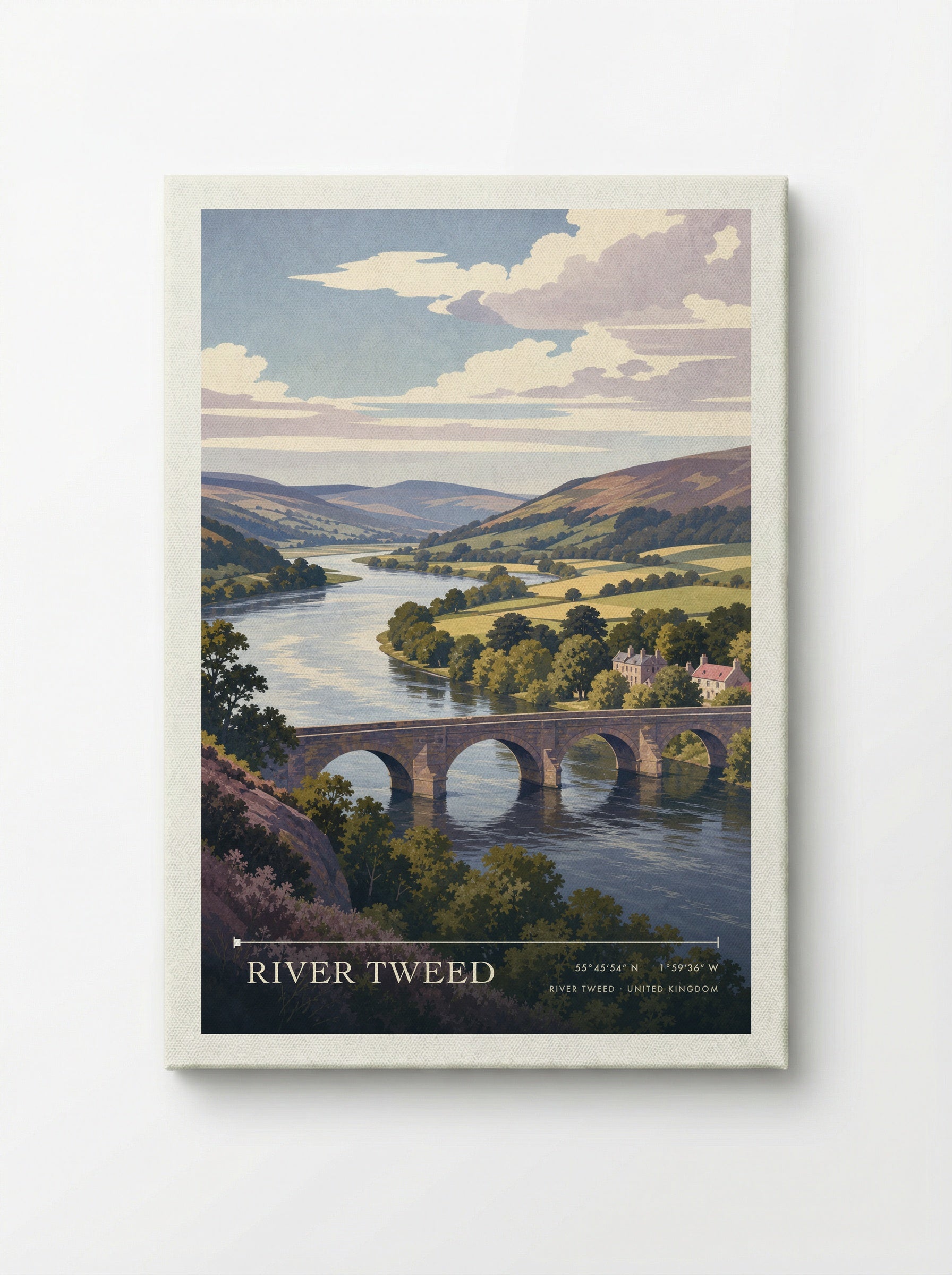 River Tweed United Kingdom Travel Poster - Canvas