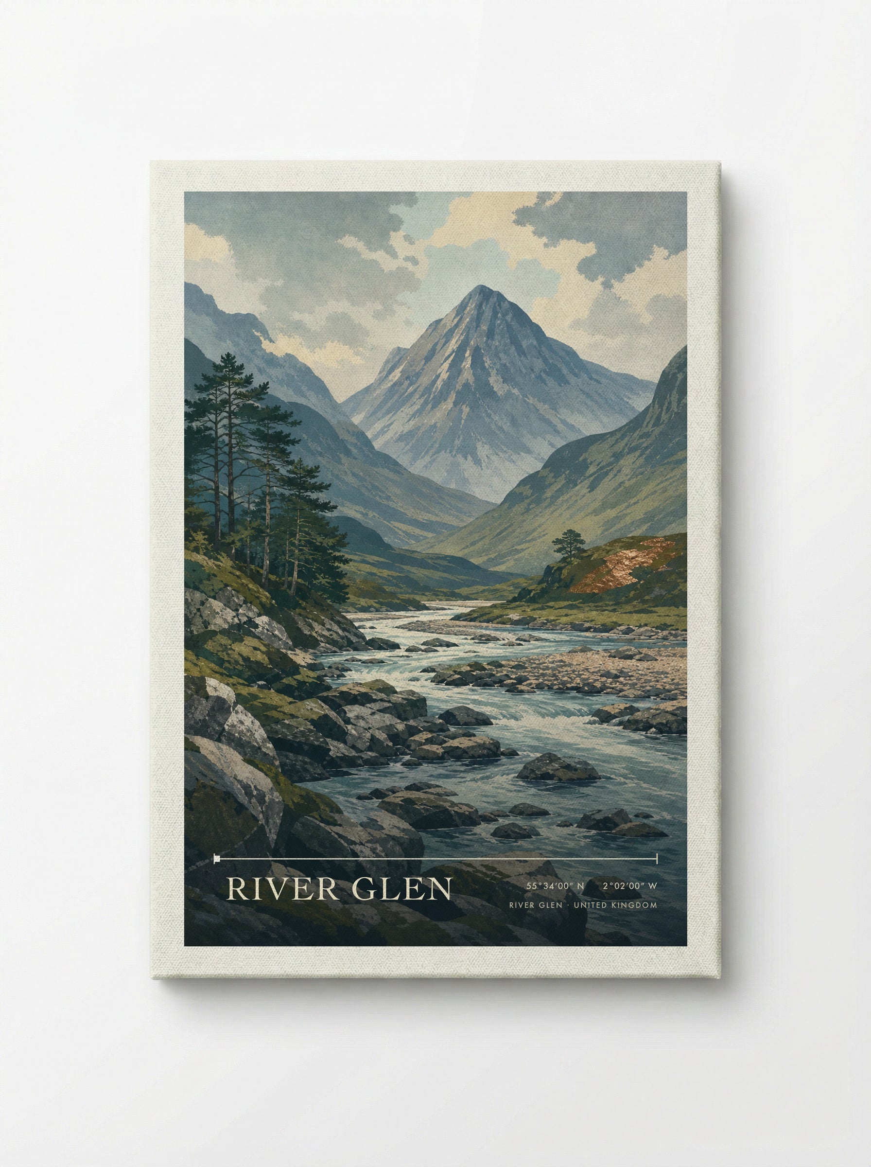 River Glen United Kingdom Travel Poster - Canvas