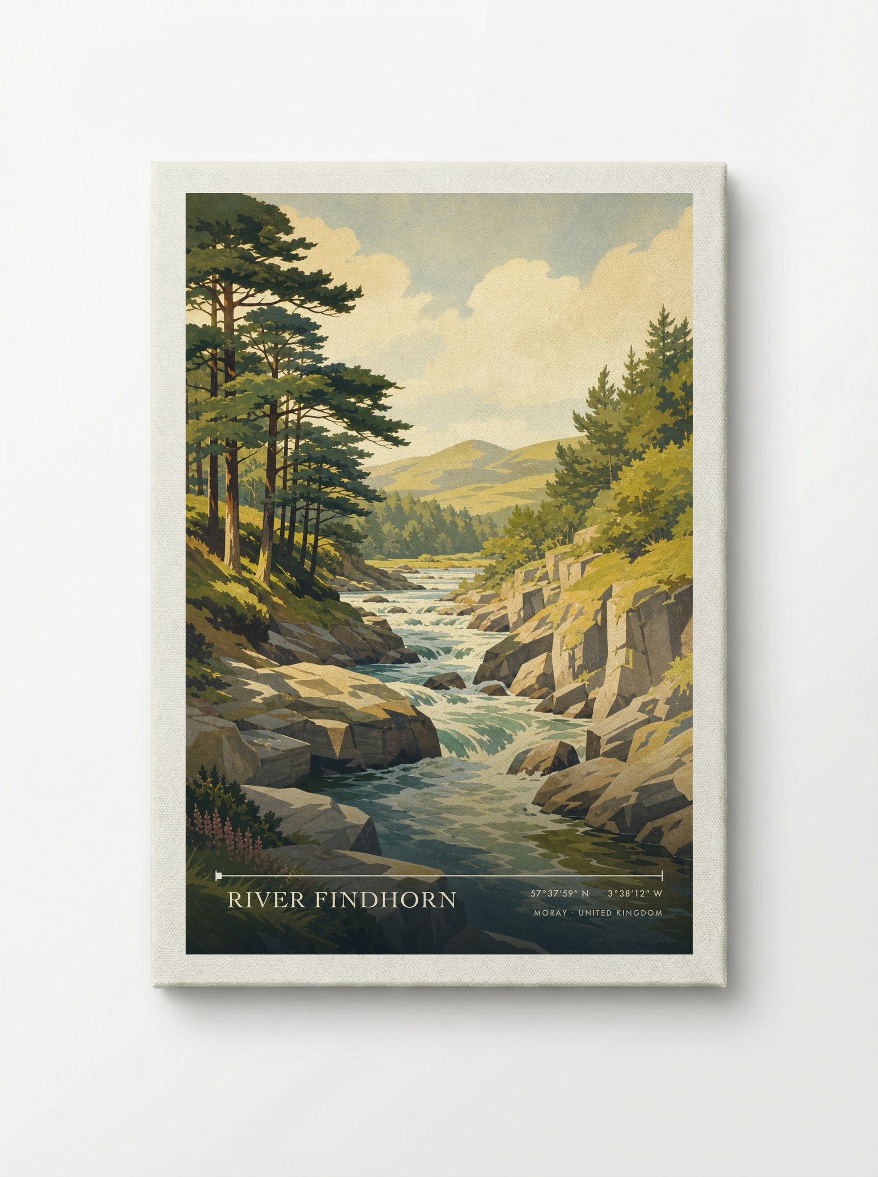 River Findhorn Moray United Kingdom Travel Poster - Canvas