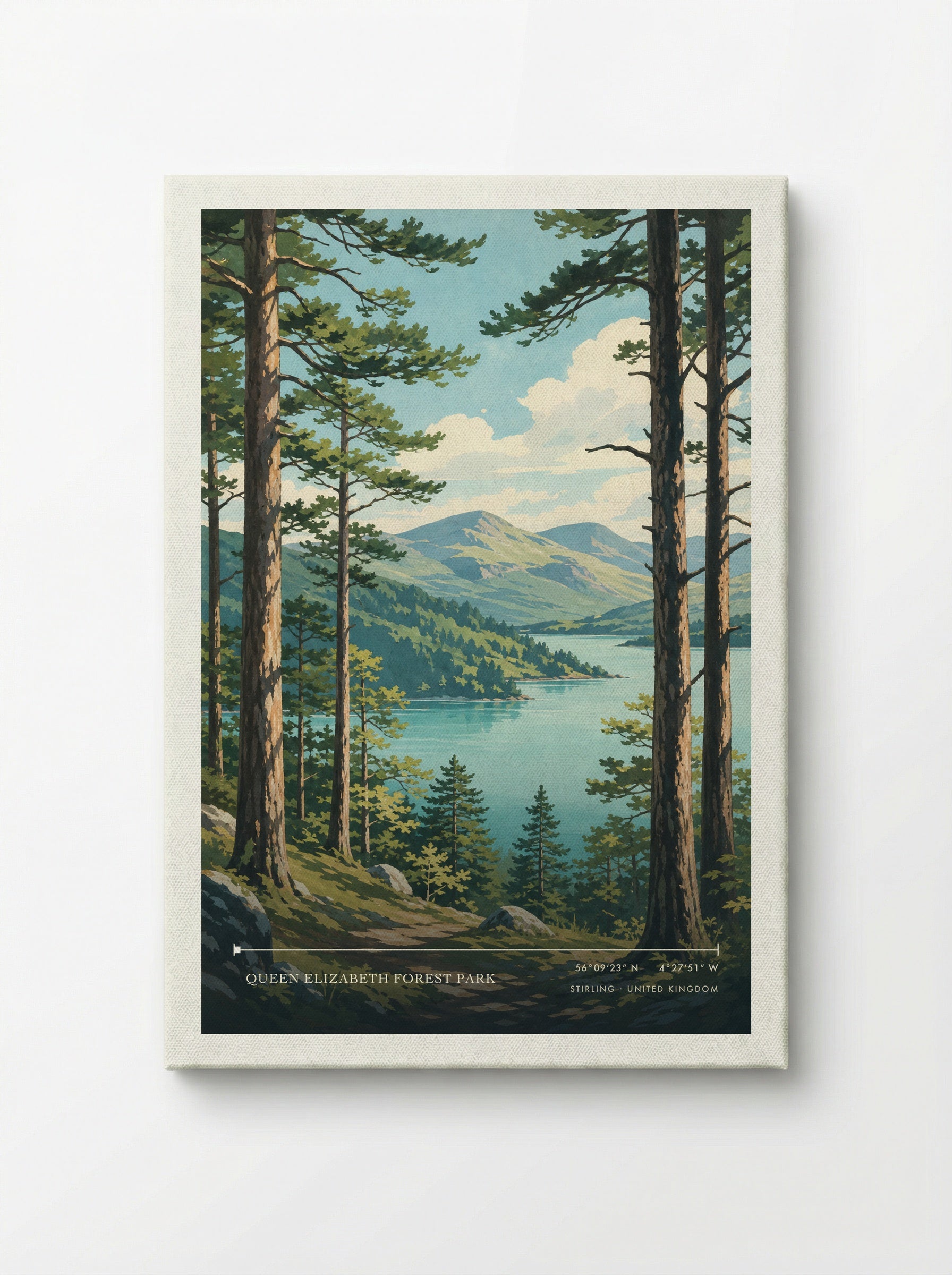 Queen Elizabeth Forest Park Stirling United Kingdom Travel Poster - Canvas