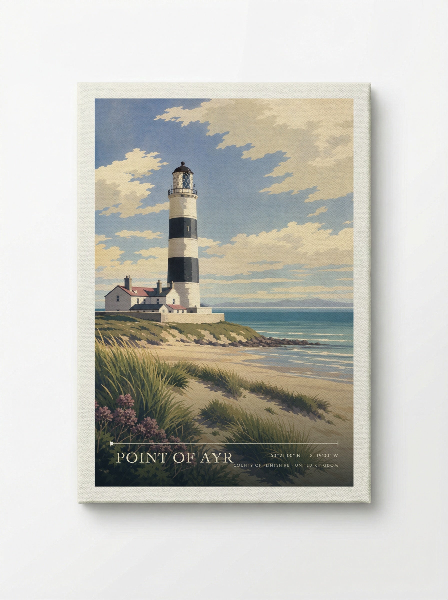 Point of Ayr County of Flintshire United Kingdom Travel Poster - Canvas