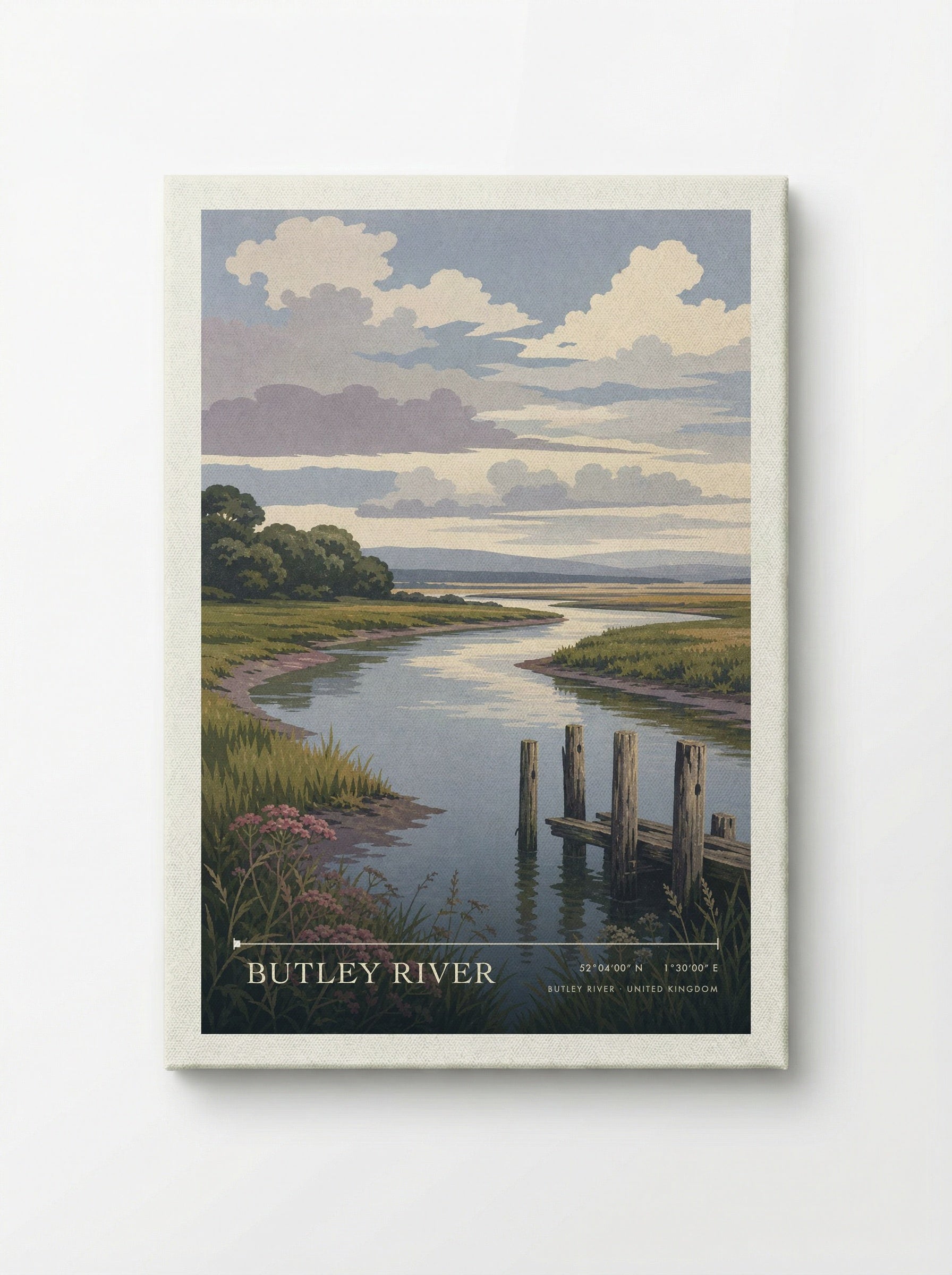 Butley River United Kingdom Travel Poster - Canvas