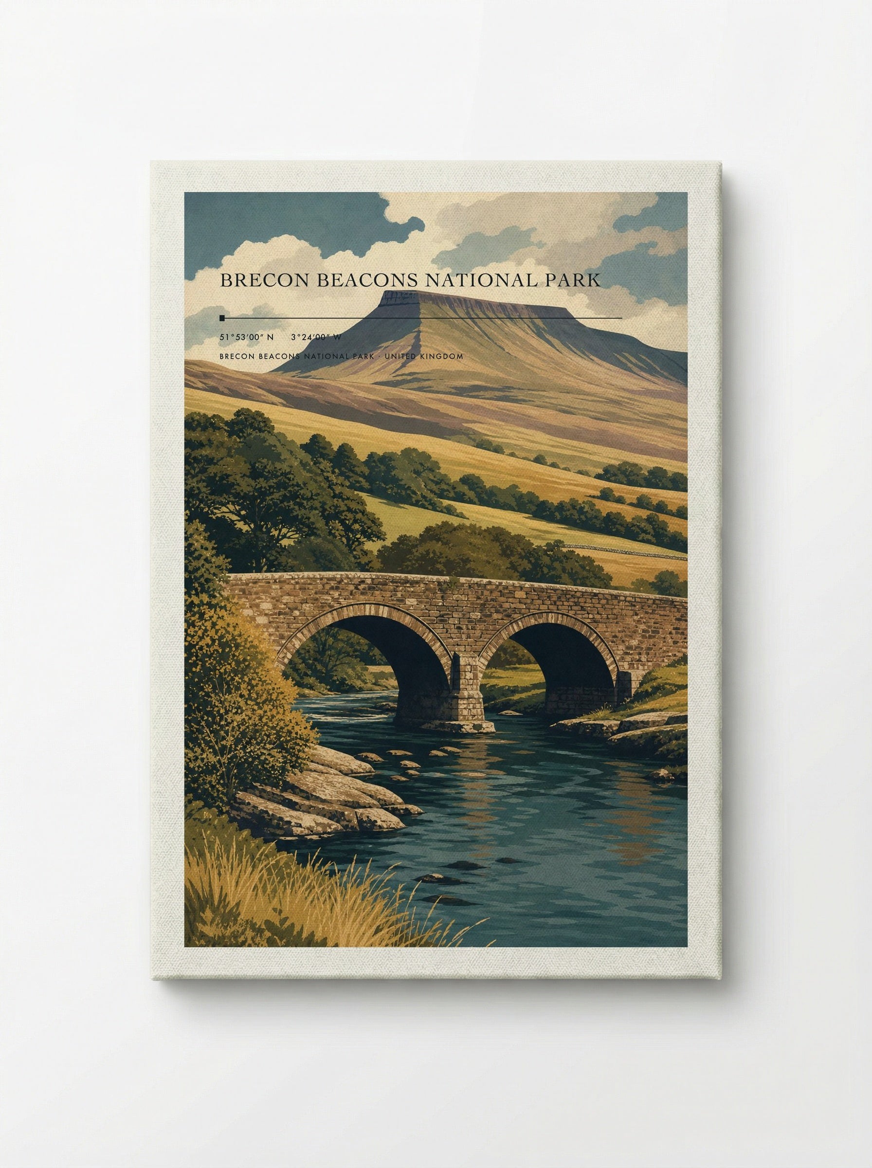 Brecon Beacons National Park United Kingdom Travel Poster - Canvas
