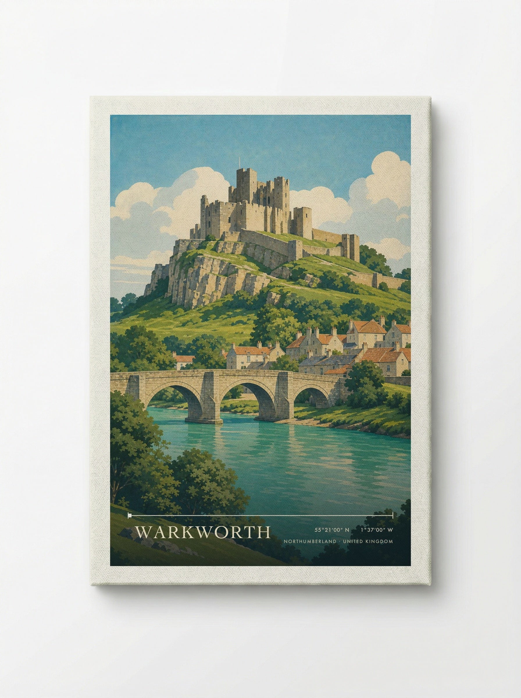 Warkworth Northumberland United Kingdom Travel Poster - Canvas