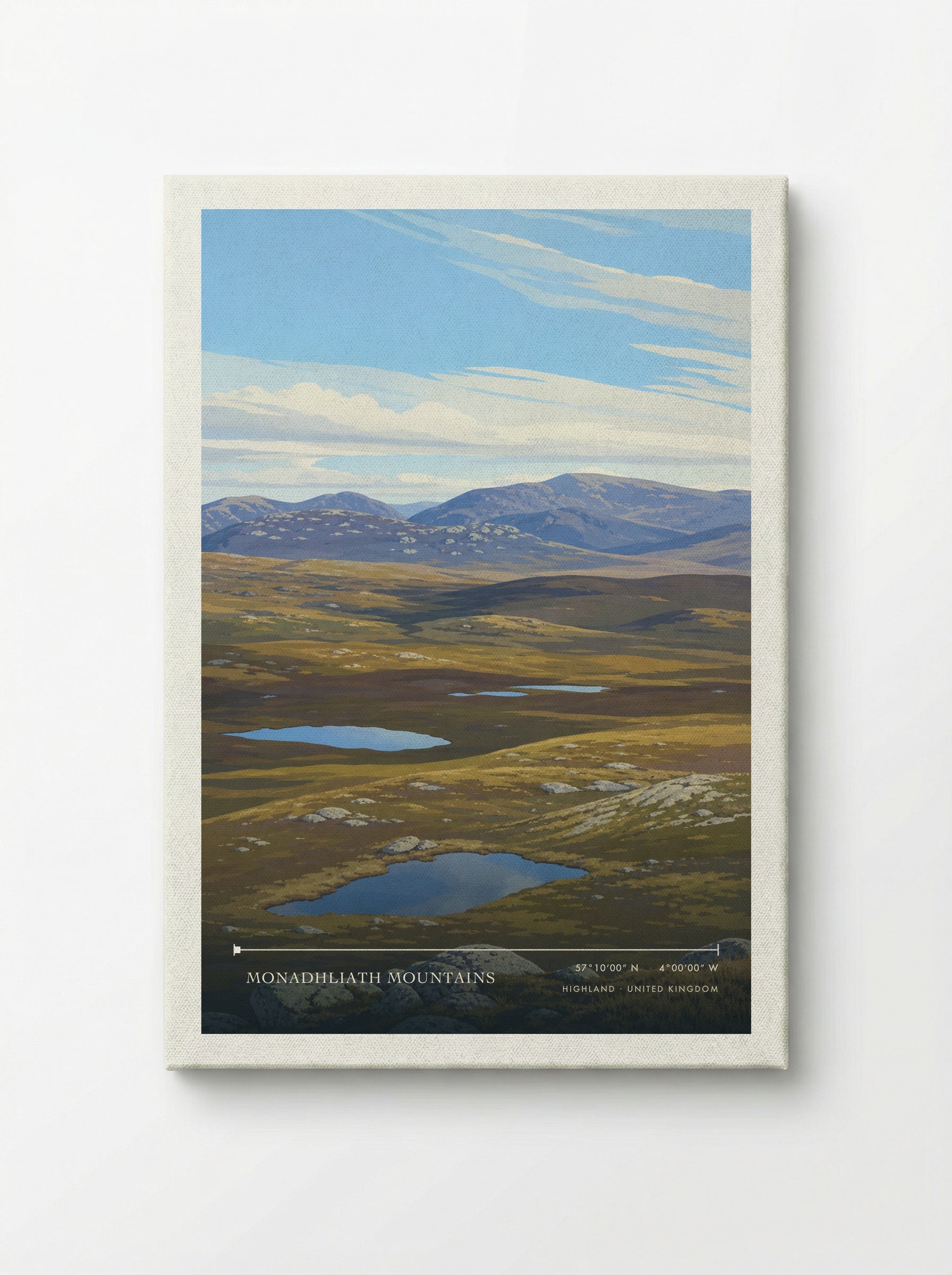 Monadhliath Mountains Highland United Kingdom Travel Poster - Canvas