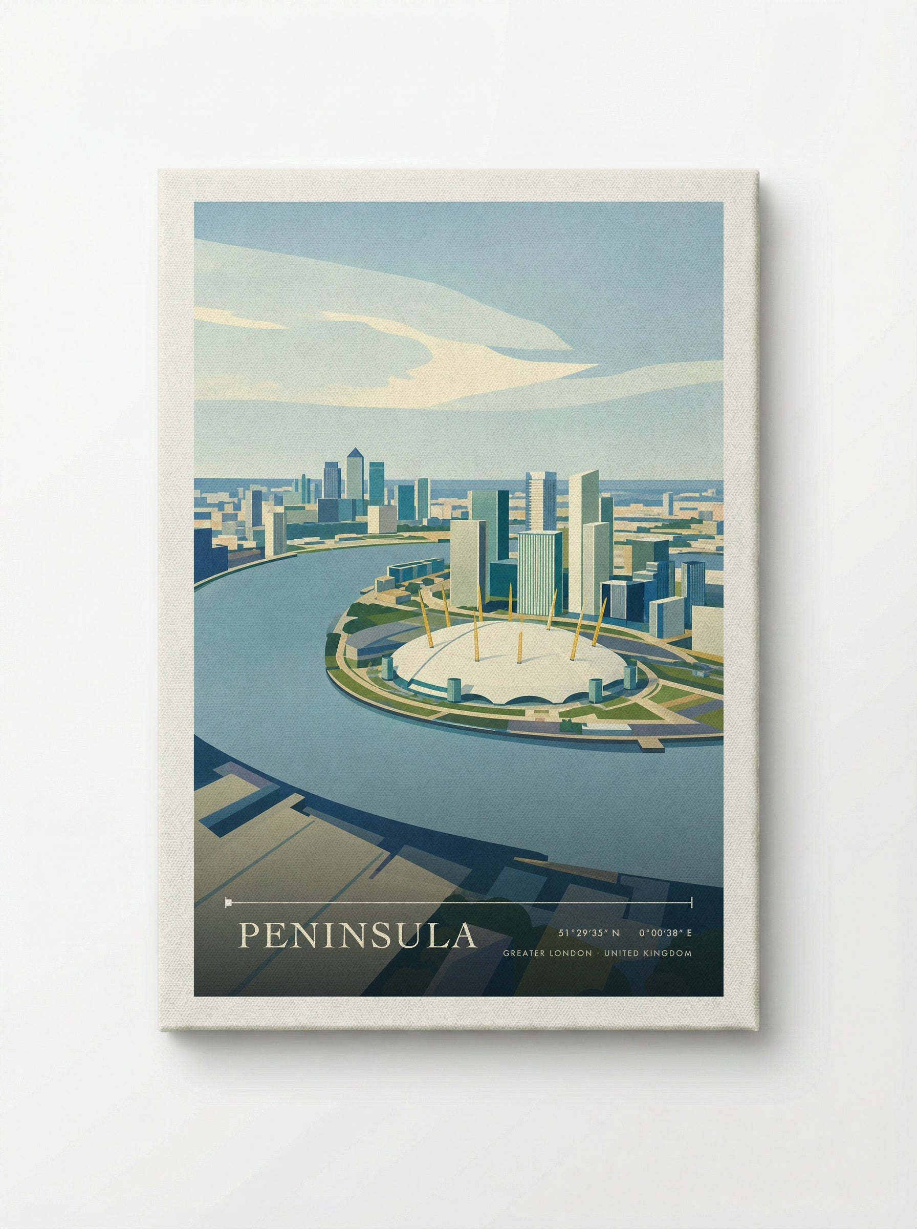Peninsula Greater London United Kingdom Travel Poster - Canvas