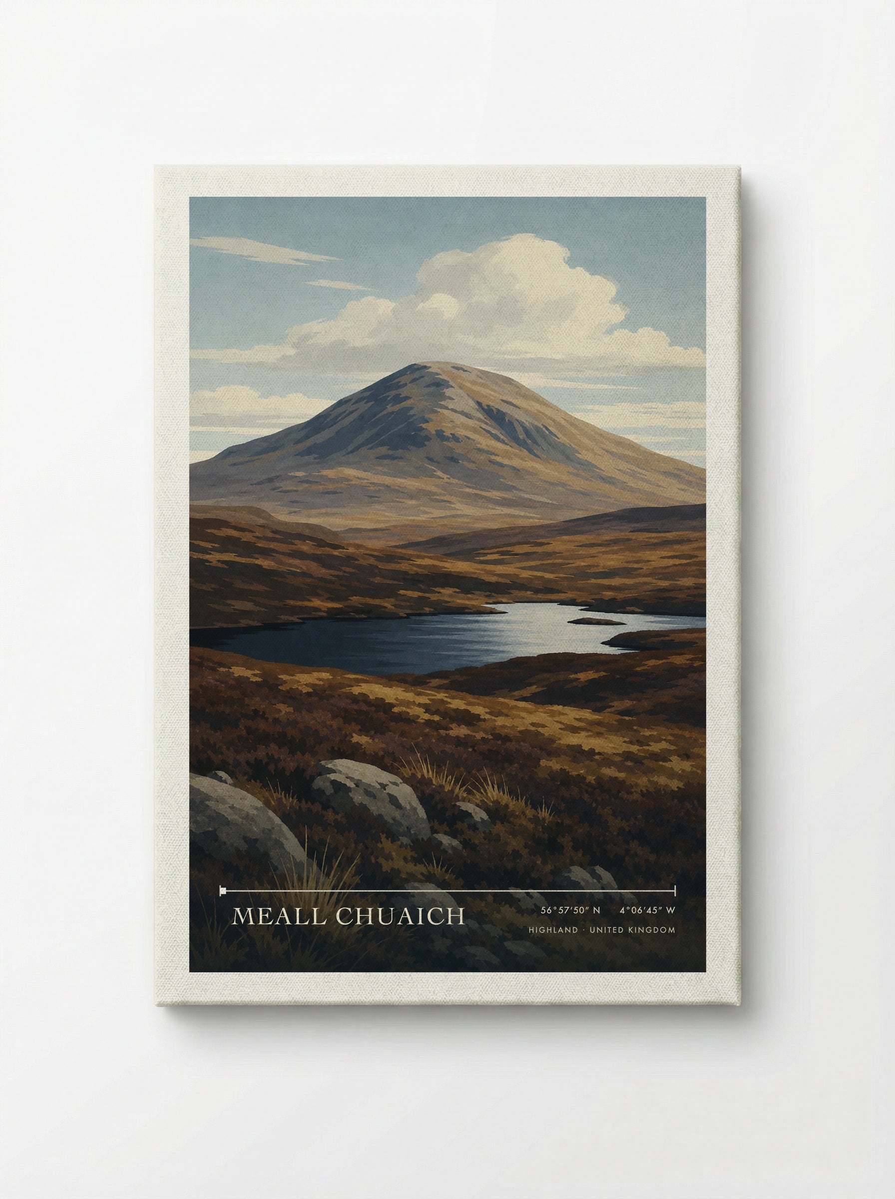 Meall Chuaich Highland United Kingdom Travel Poster - Canvas