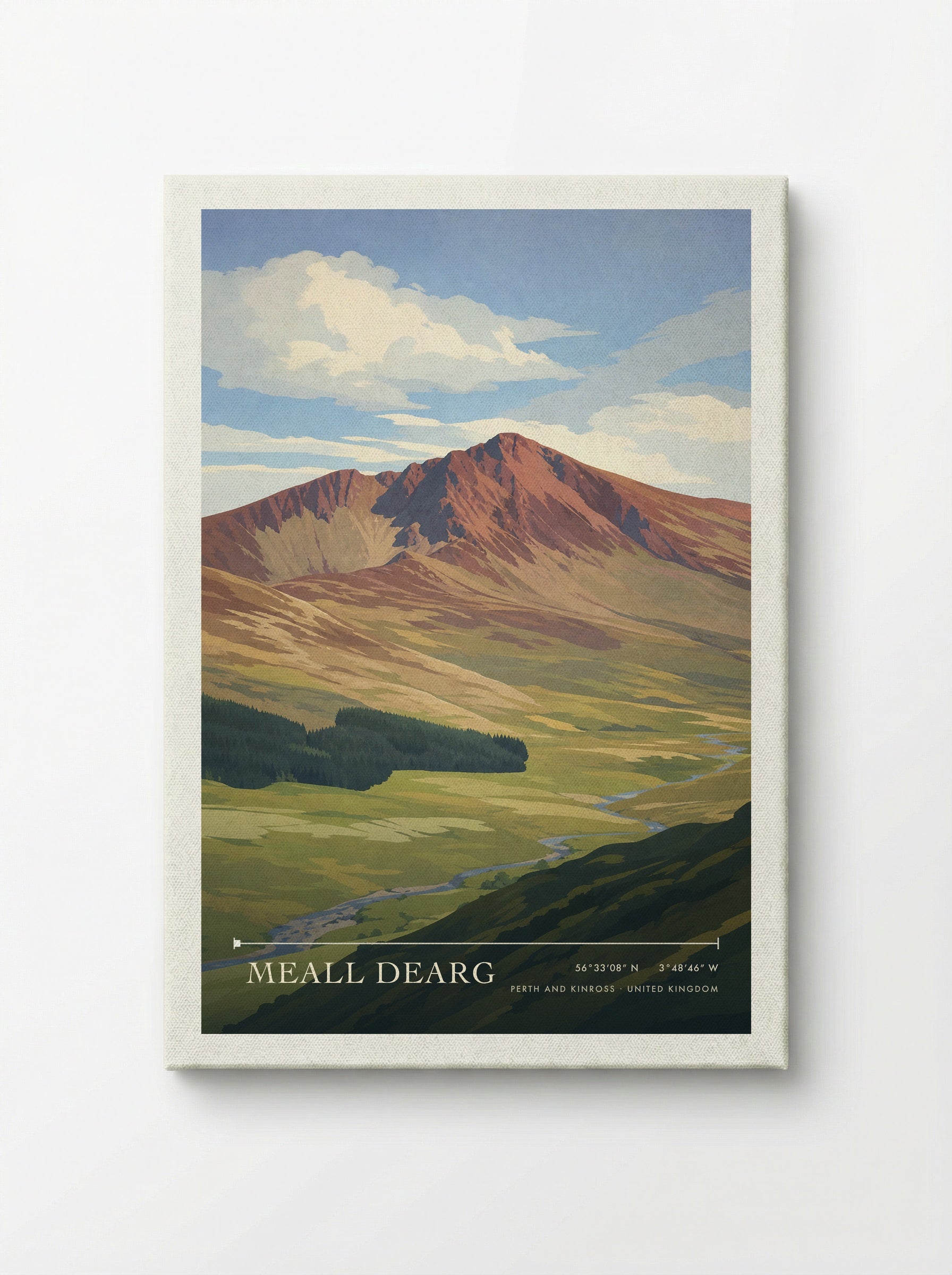 Meall Dearg Perth and Kinross United Kingdom Travel Poster - Canvas