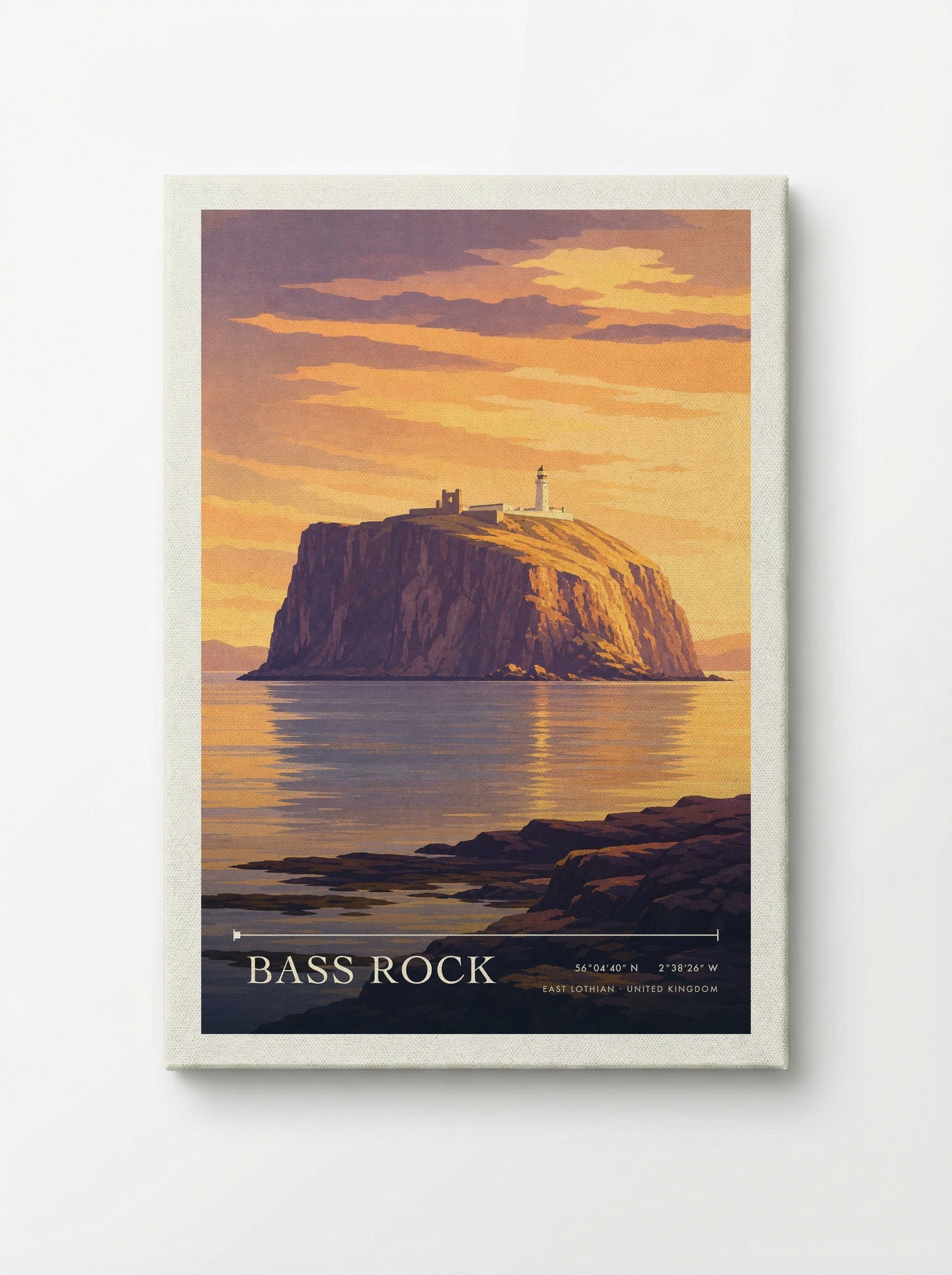 Bass Rock East Lothian United Kingdom Travel Poster - Canvas