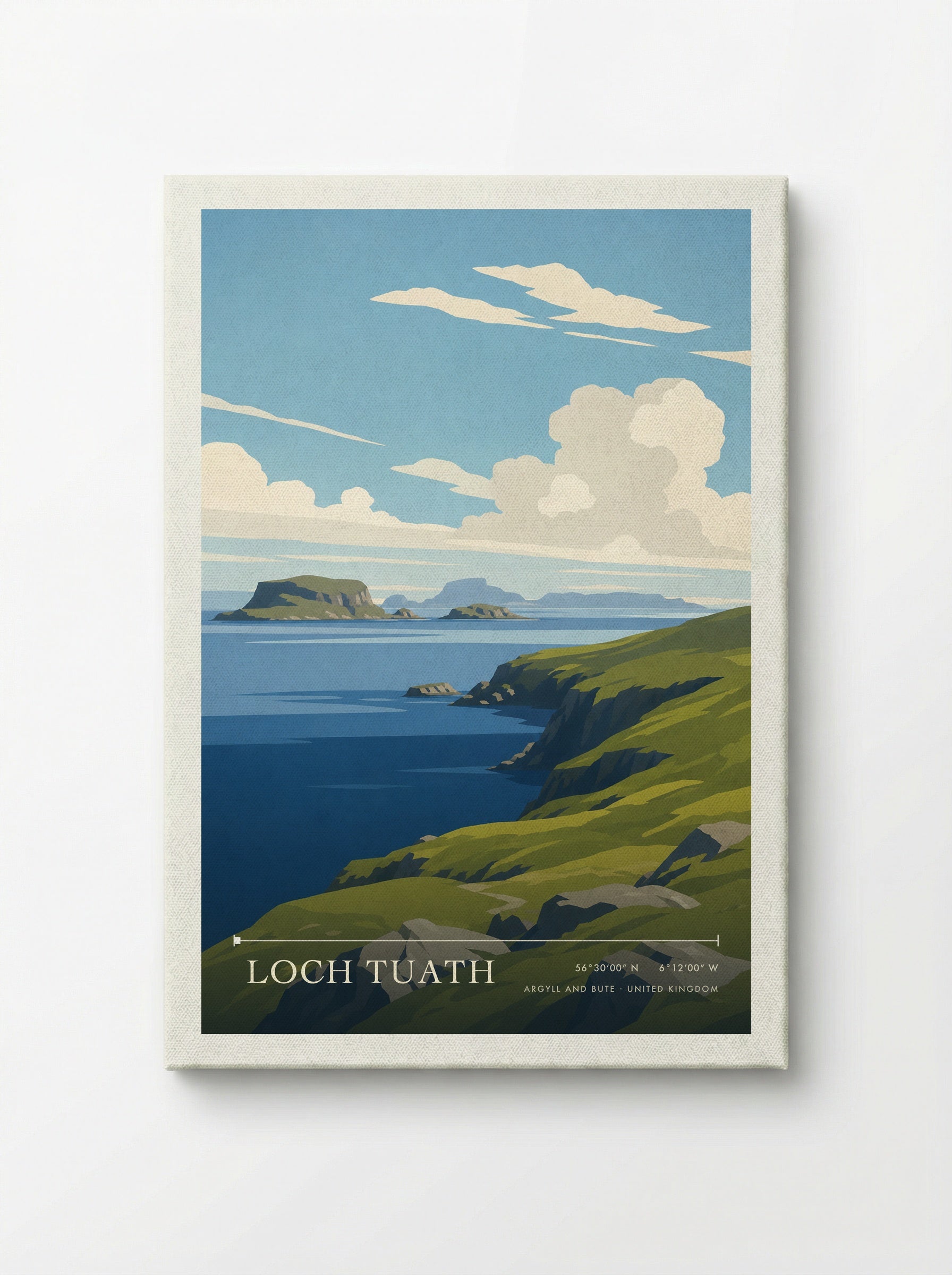 Loch Tuath Argyll and Bute United Kingdom Travel Poster - Canvas