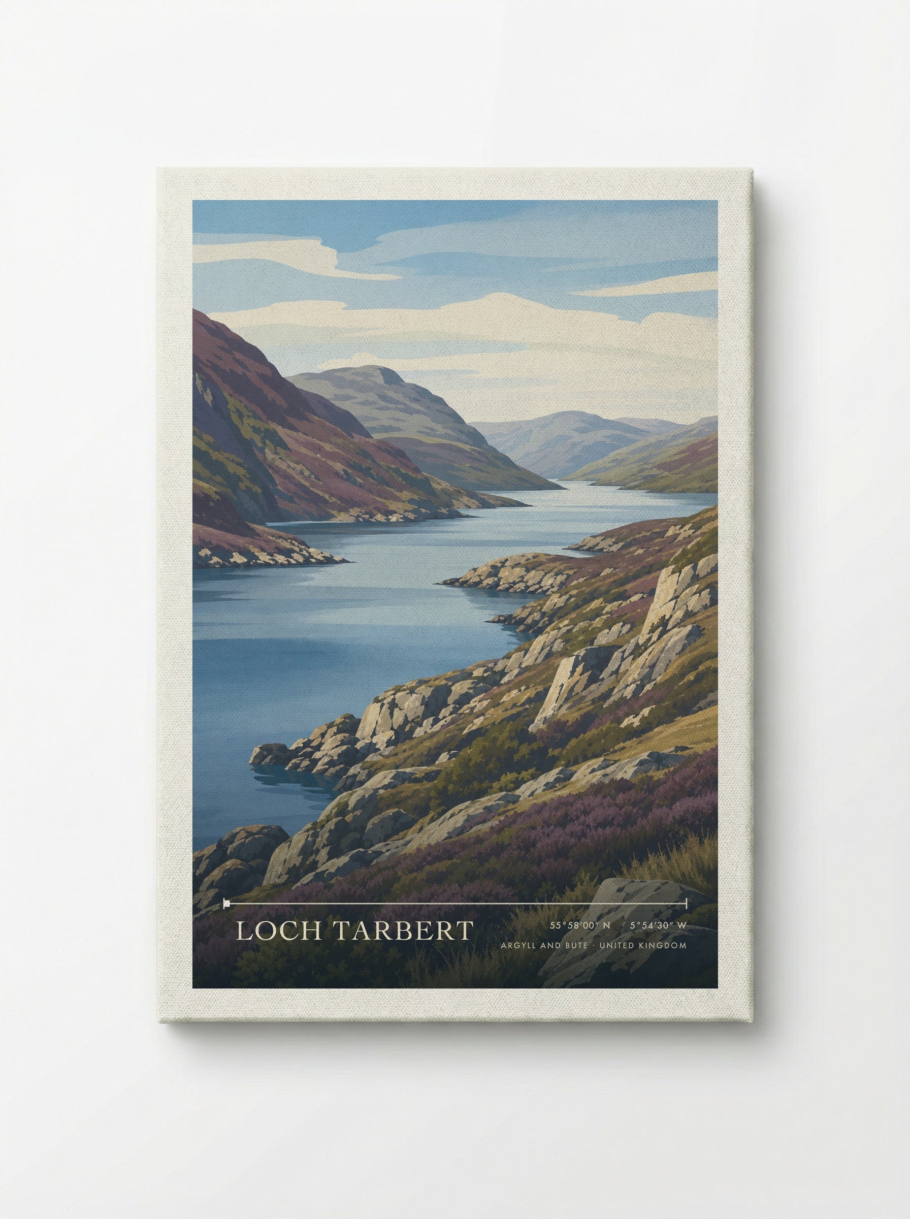 Loch Tarbert Argyll and Bute United Kingdom Travel Poster - Canvas