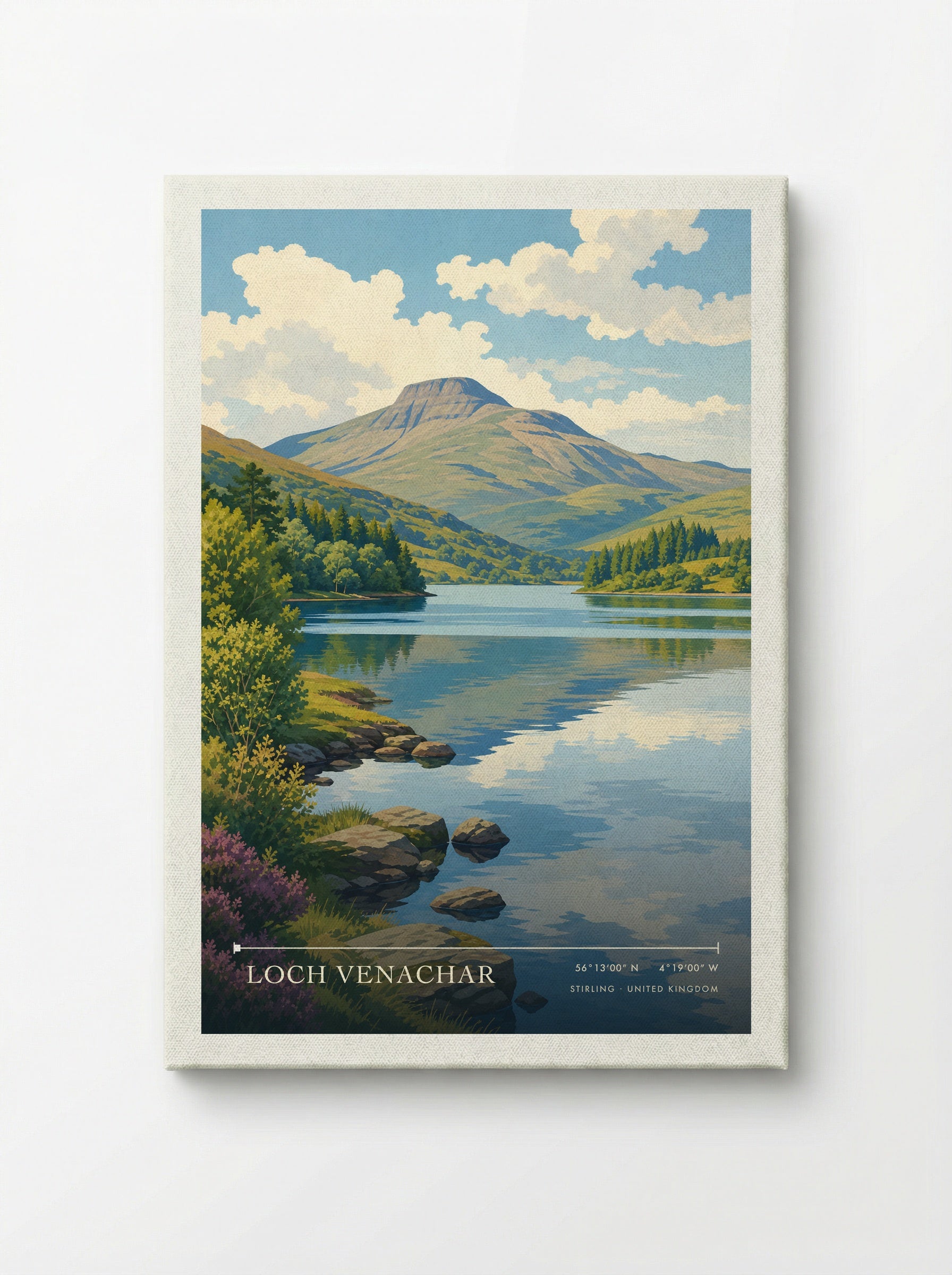 Loch Venachar Stirling United Kingdom Travel Poster - Canvas