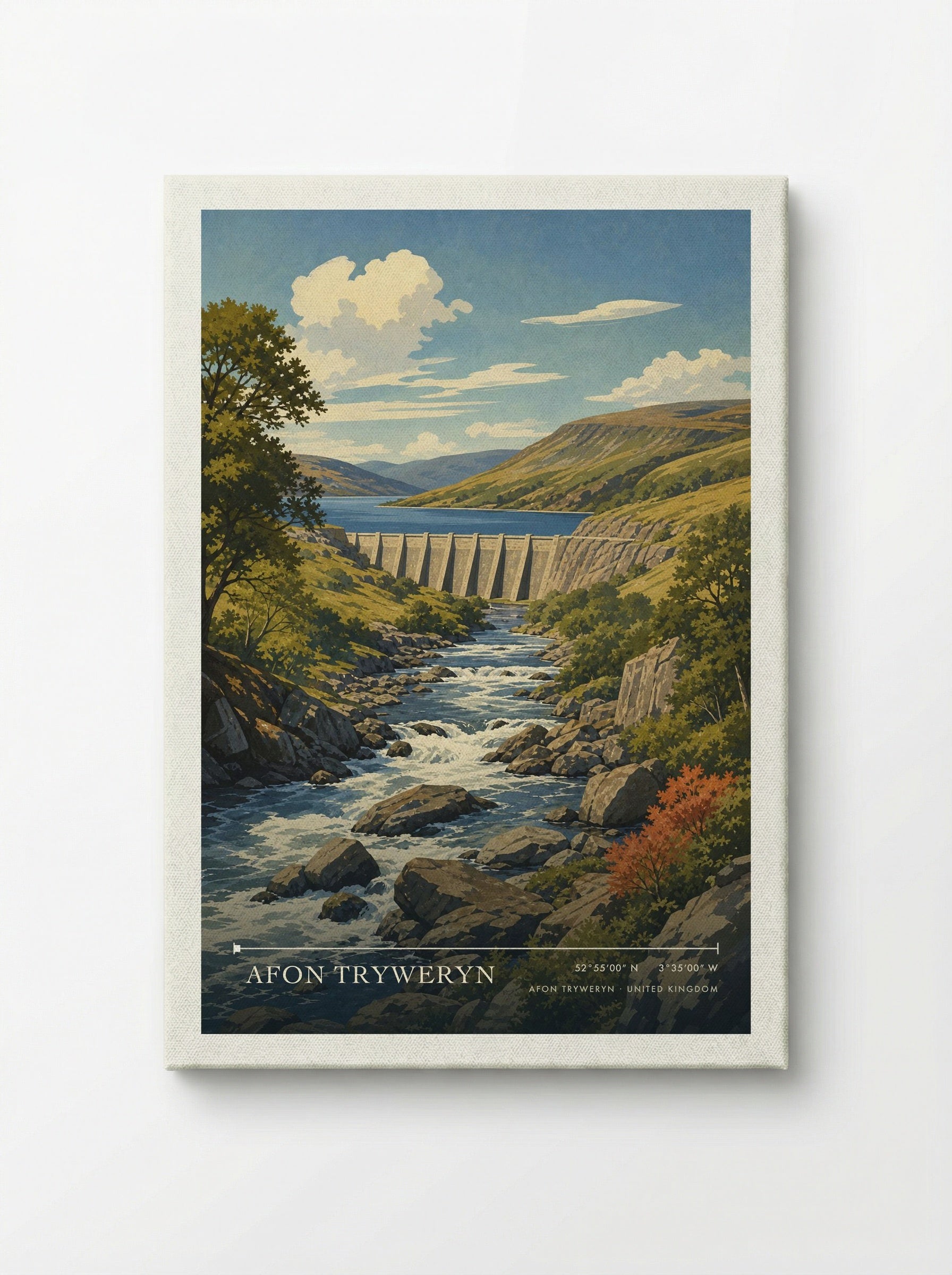 Afon Tryweryn United Kingdom Travel Poster - Canvas