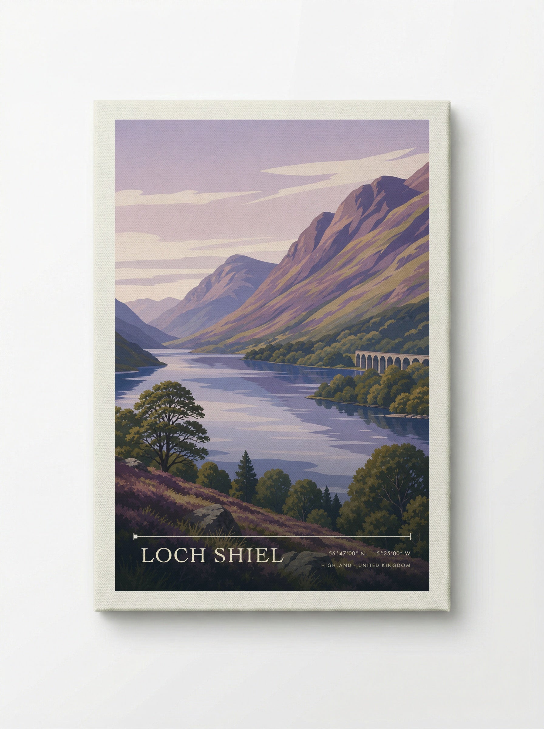 Loch Shiel Highland United Kingdom Travel Poster - Canvas