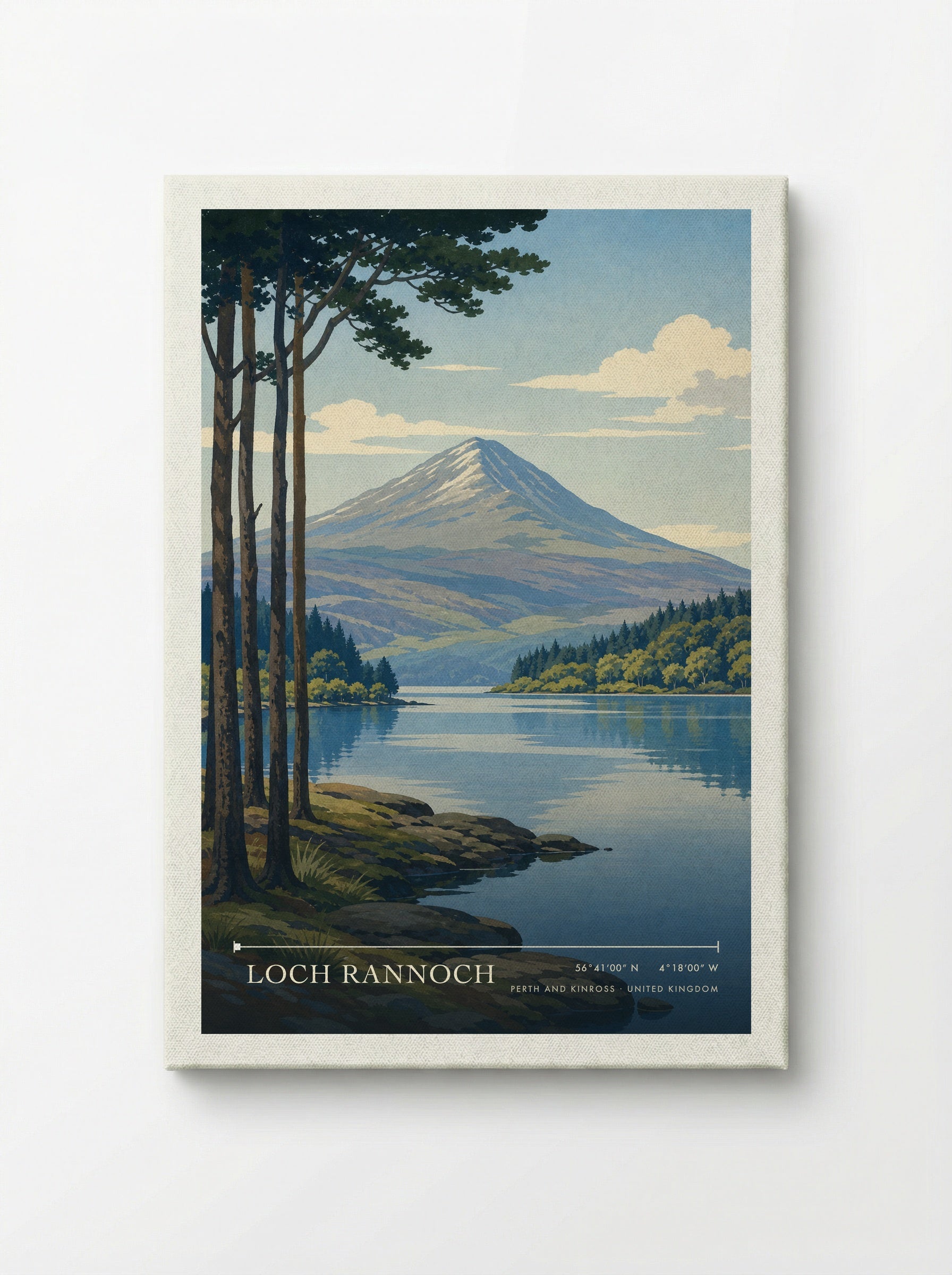 Loch Rannoch Perth and Kinross United Kingdom Travel Poster - Canvas
