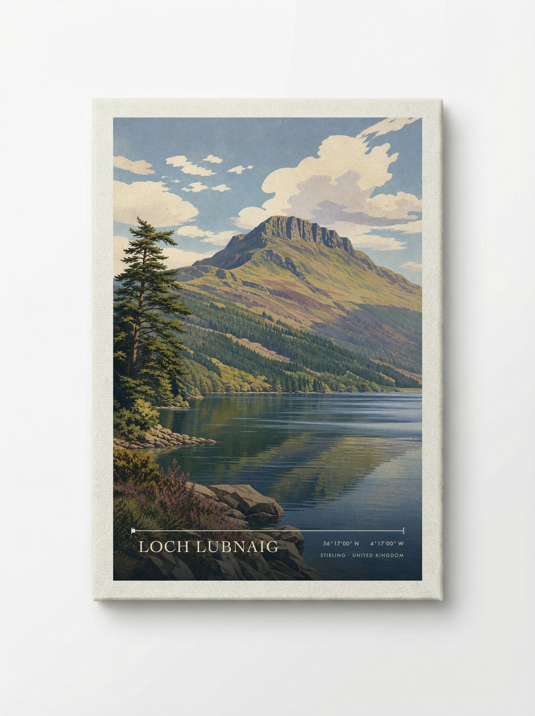 Loch Lubnaig Stirling United Kingdom Travel Poster - Canvas