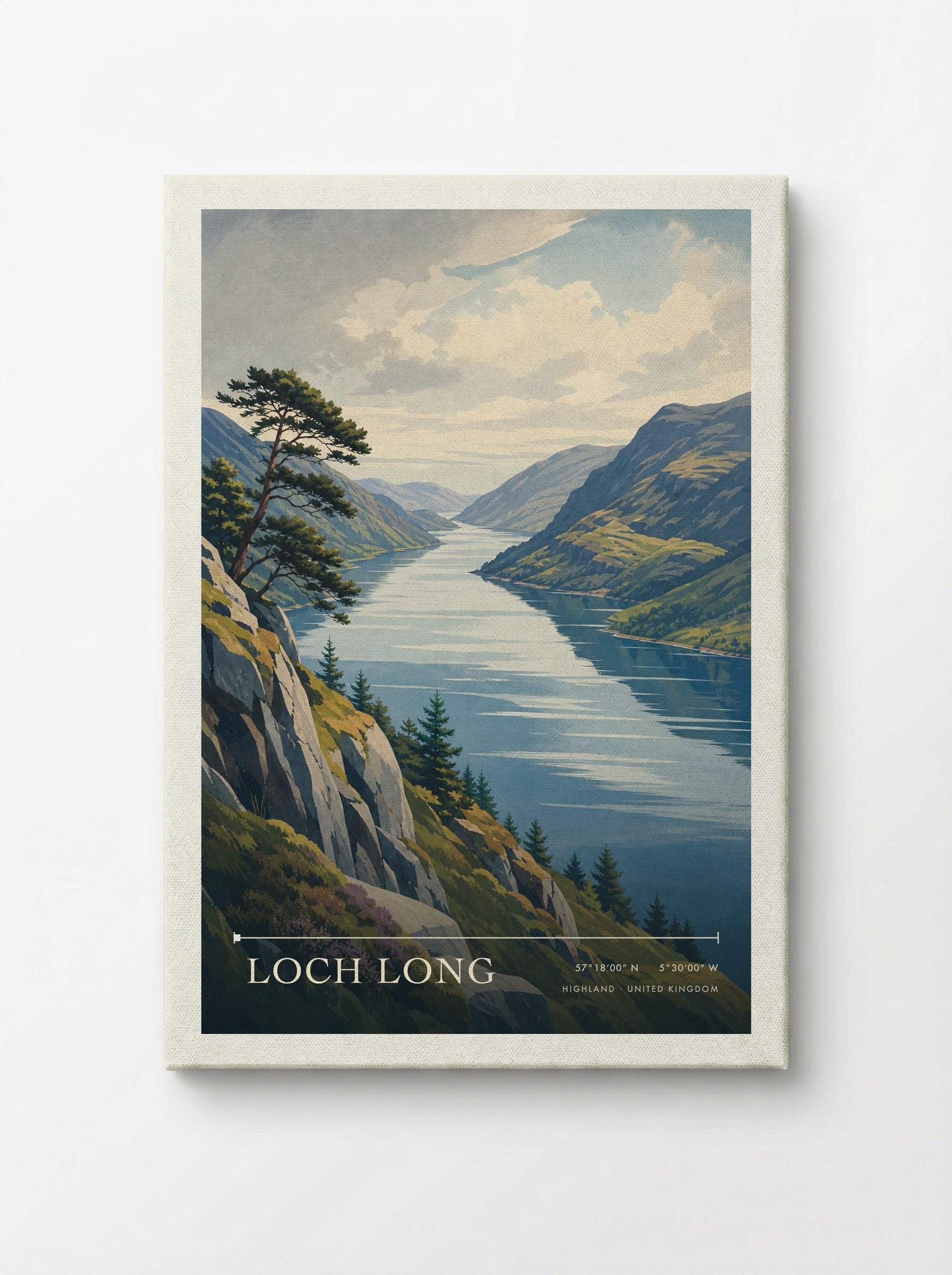 Loch Long Highland United Kingdom Travel Poster - Canvas