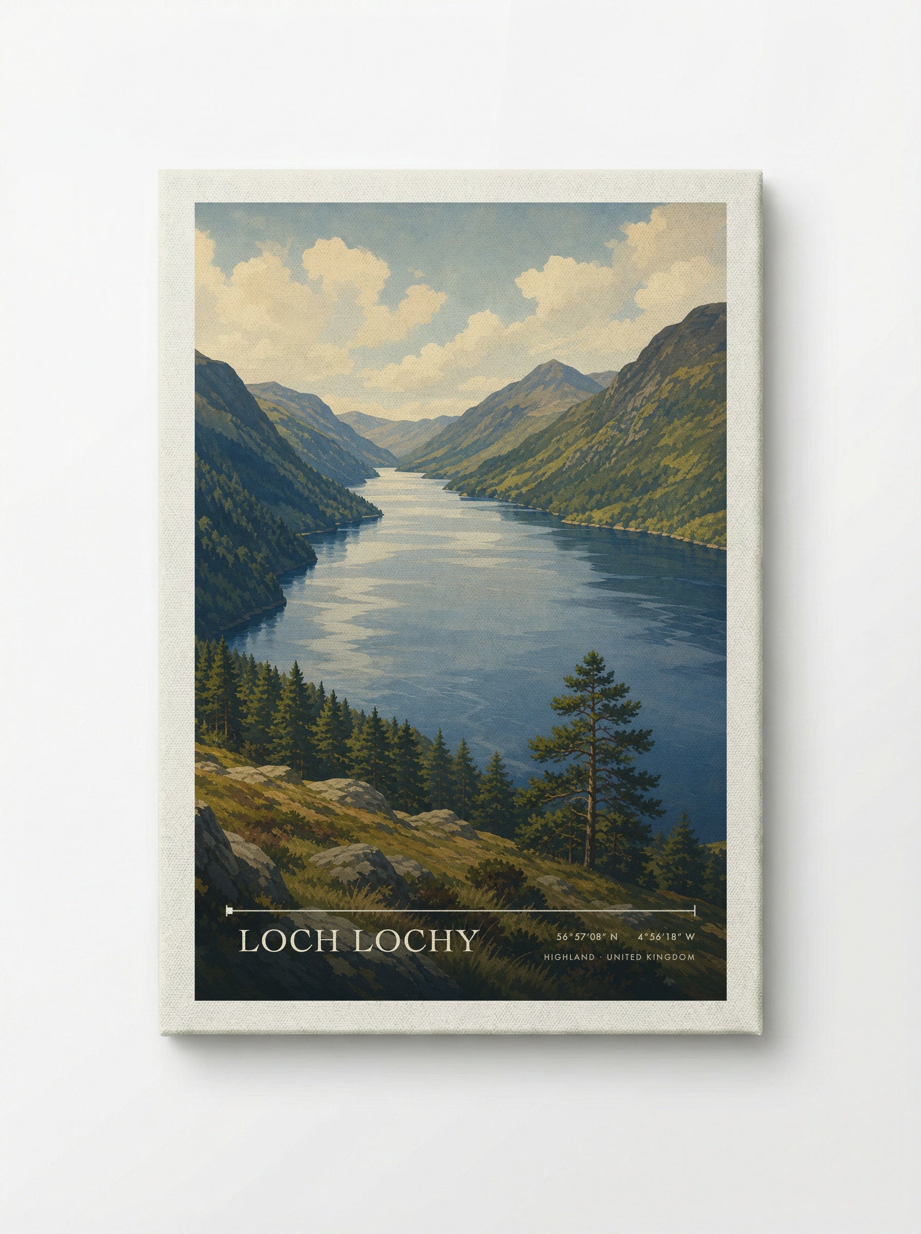 Loch Lochy Highland United Kingdom Travel Poster - Canvas