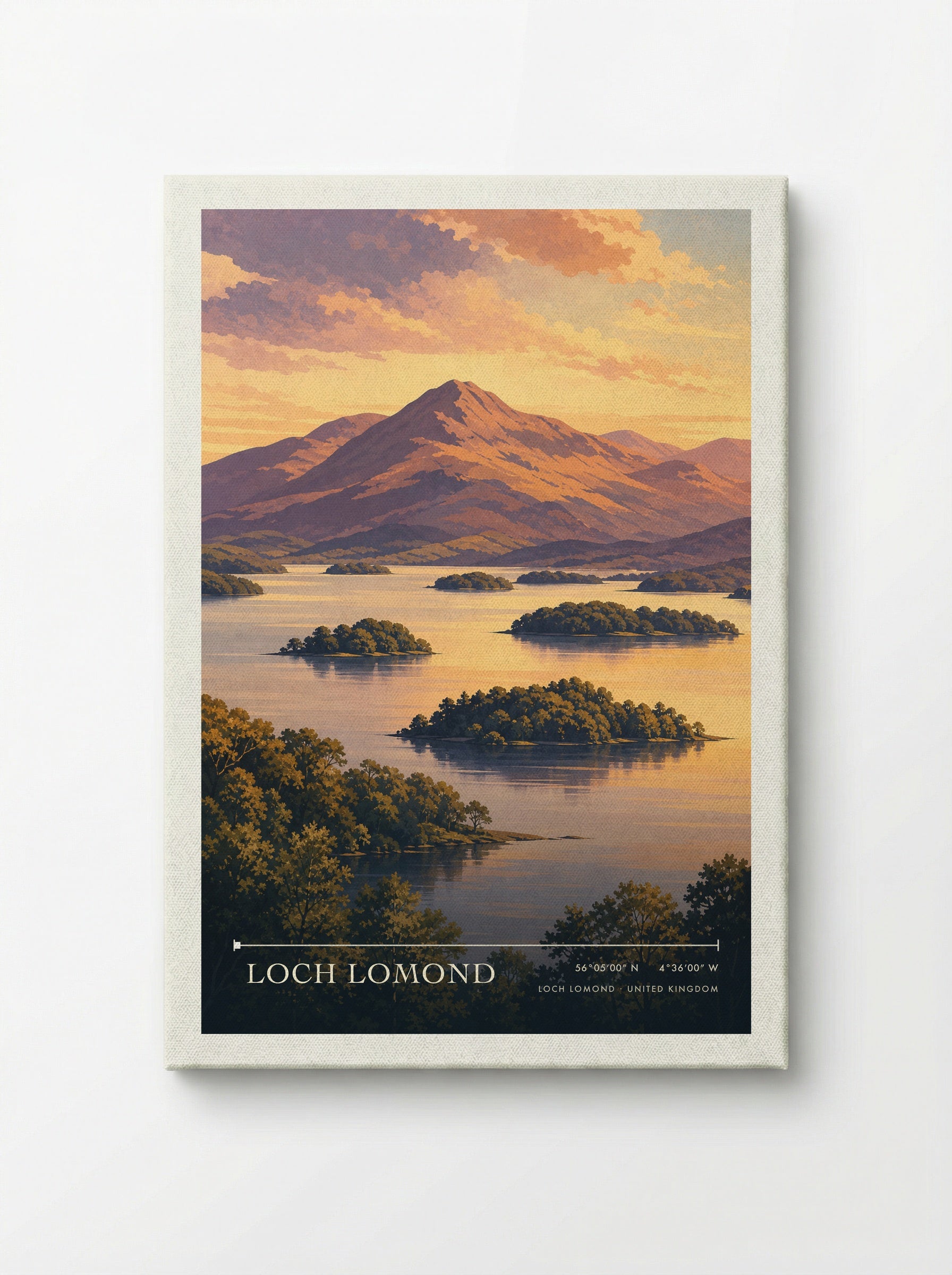 Loch Lomond United Kingdom Travel Poster - Canvas